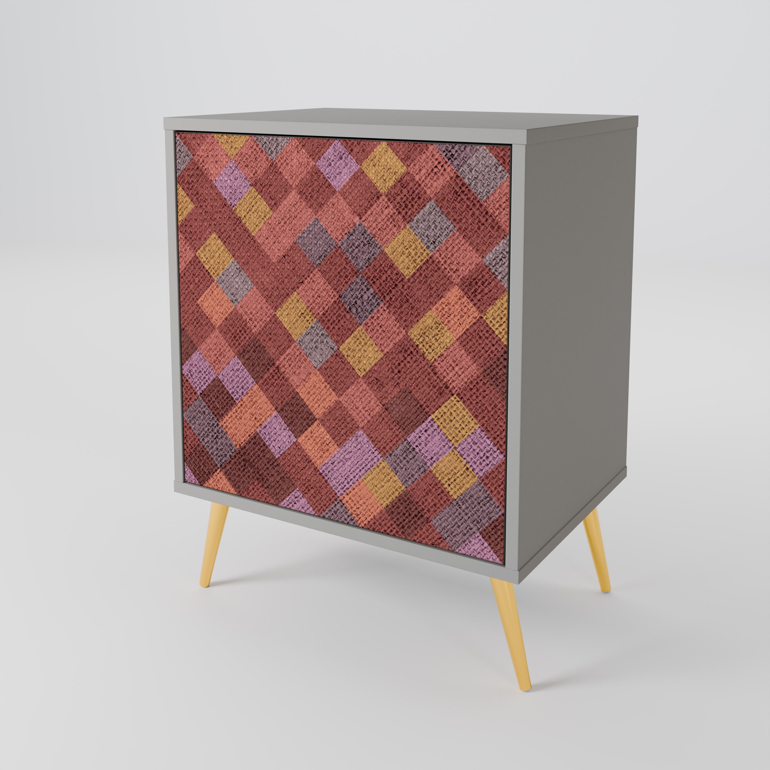 PAINTED SQUARES Komoda 1-drzwiowa korpus Szary