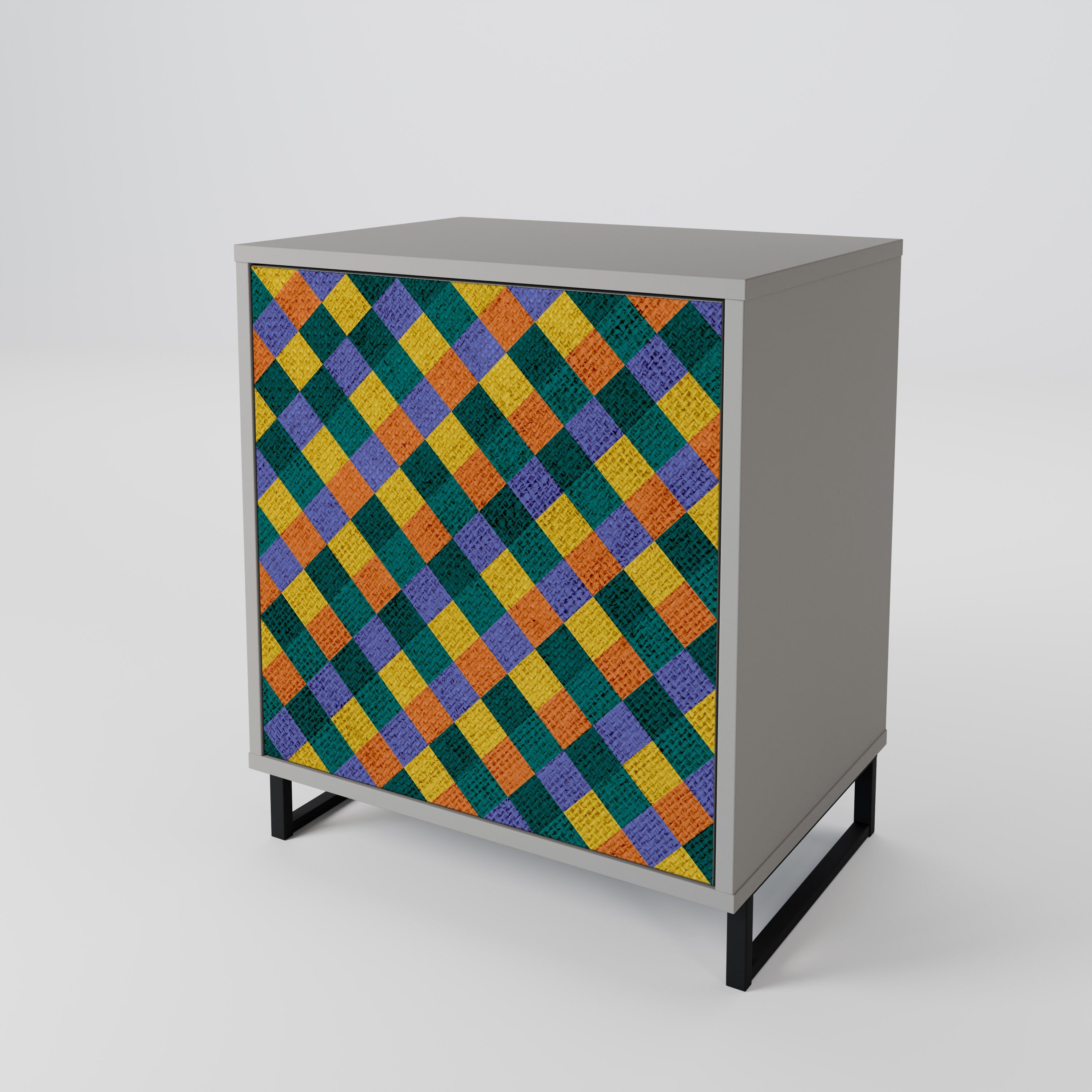 PAINTED SQUARES MIX Komoda 1-drzwiowa korpus Szary