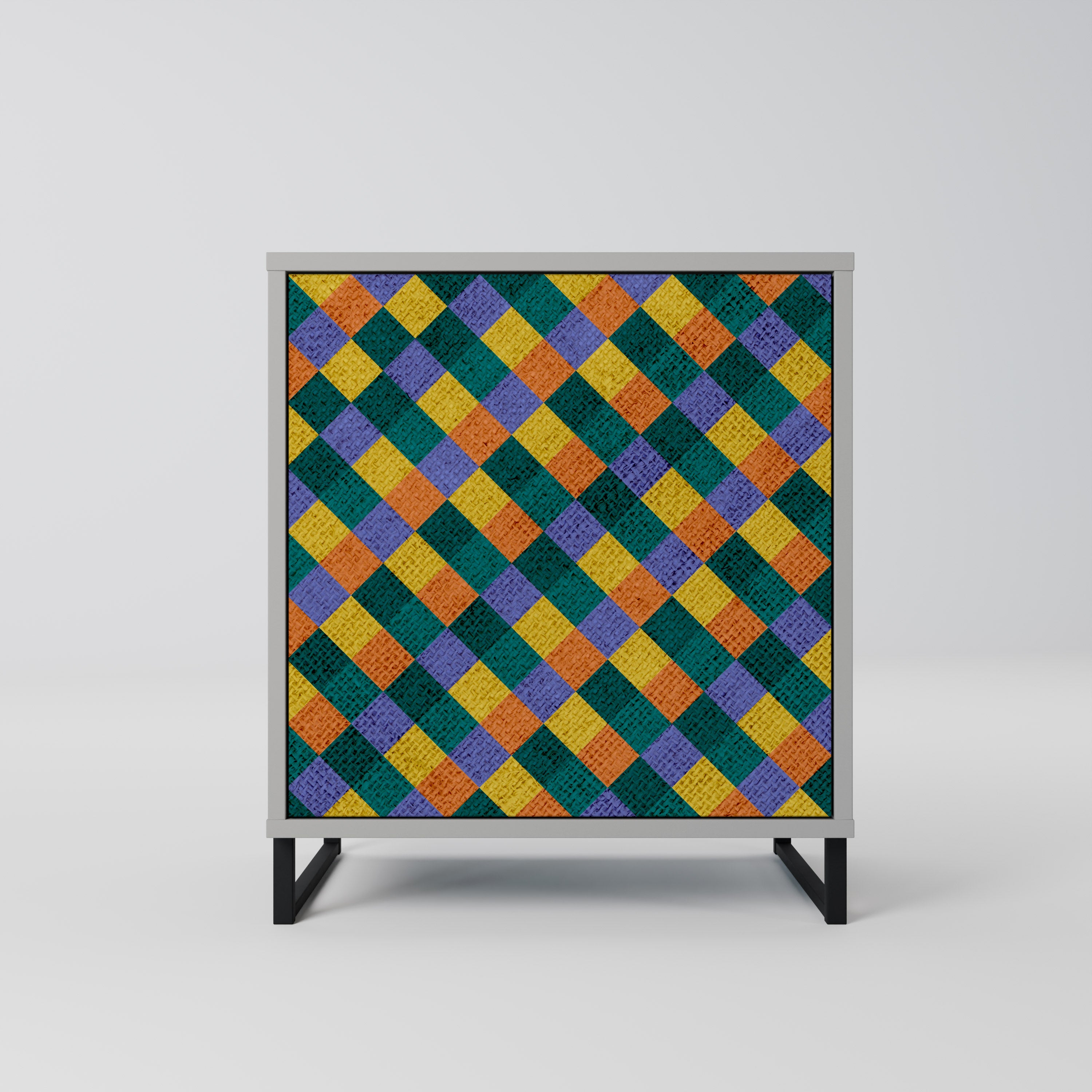 PAINTED SQUARES MIX Komoda 1-drzwiowa korpus Szary