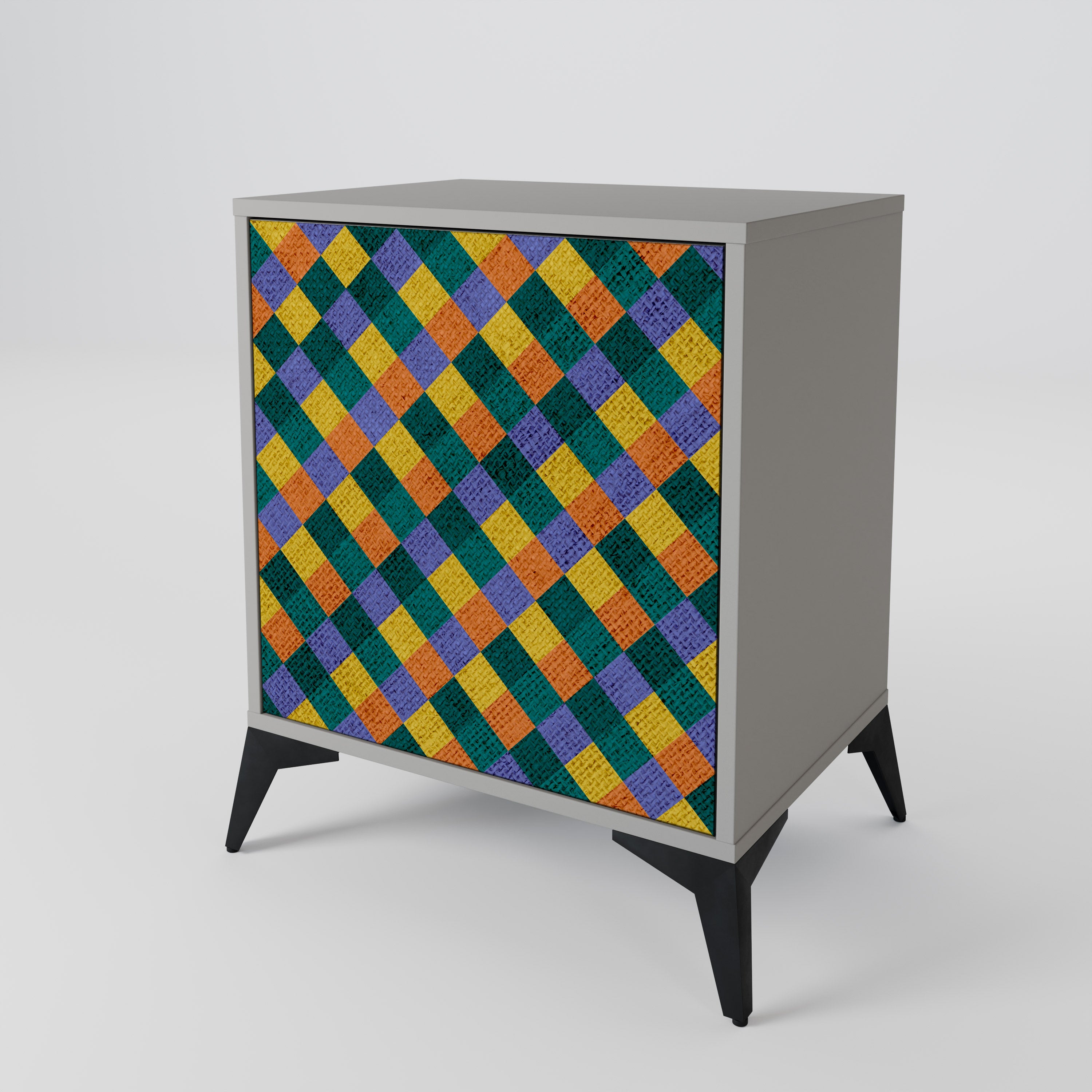 PAINTED SQUARES MIX Komoda 1-drzwiowa korpus Szary
