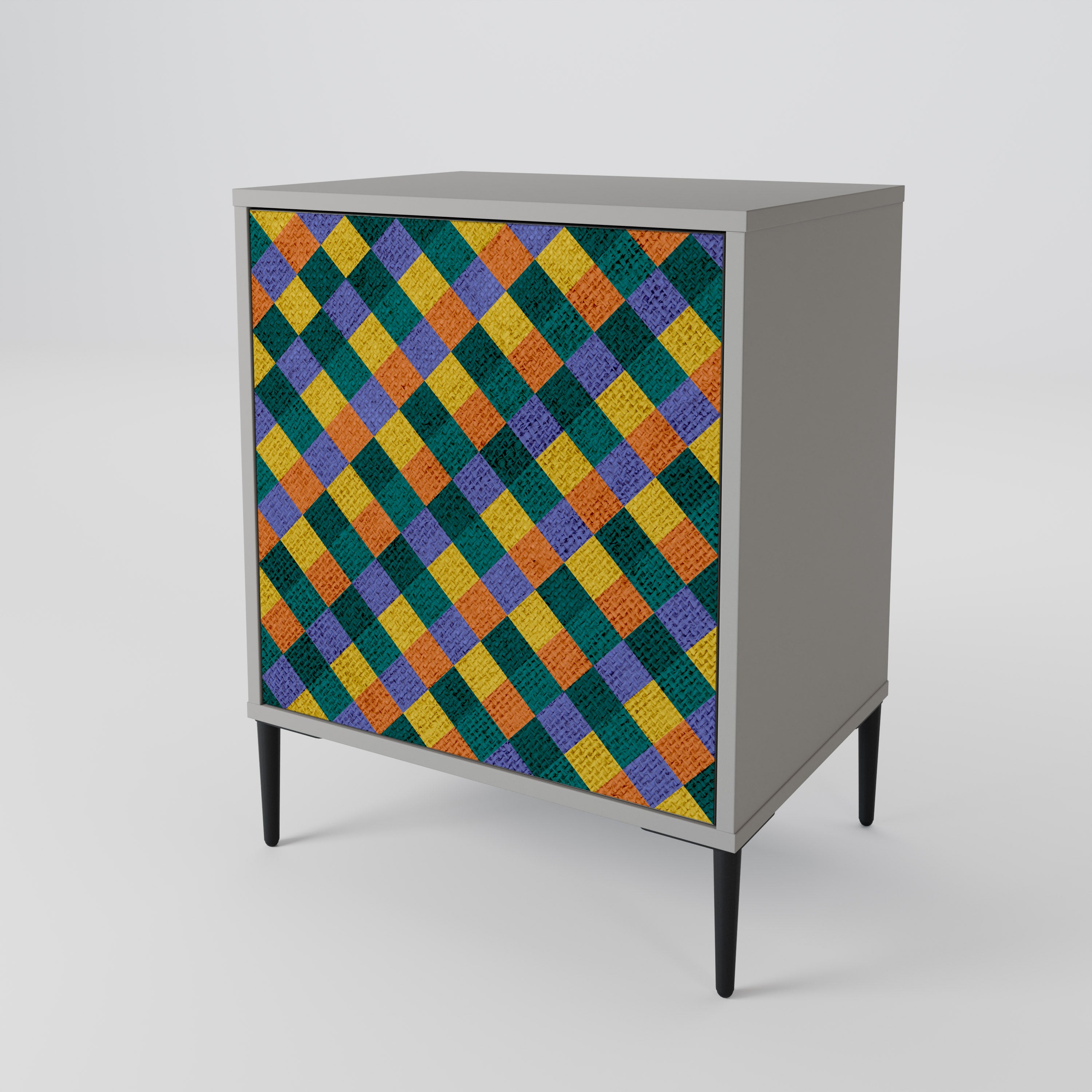 PAINTED SQUARES MIX Komoda 1-drzwiowa korpus Szary