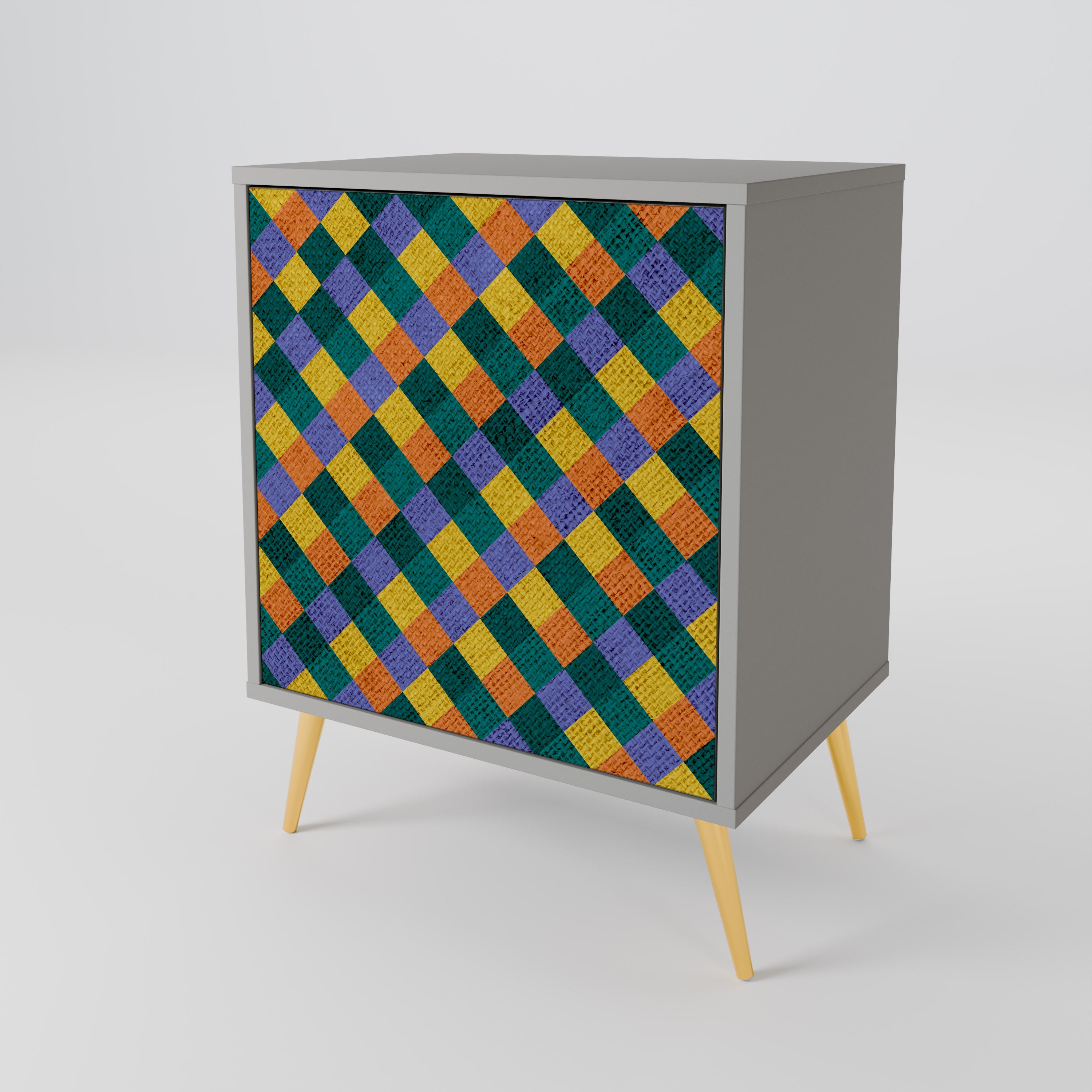 PAINTED SQUARES MIX Komoda 1-drzwiowa korpus Szary