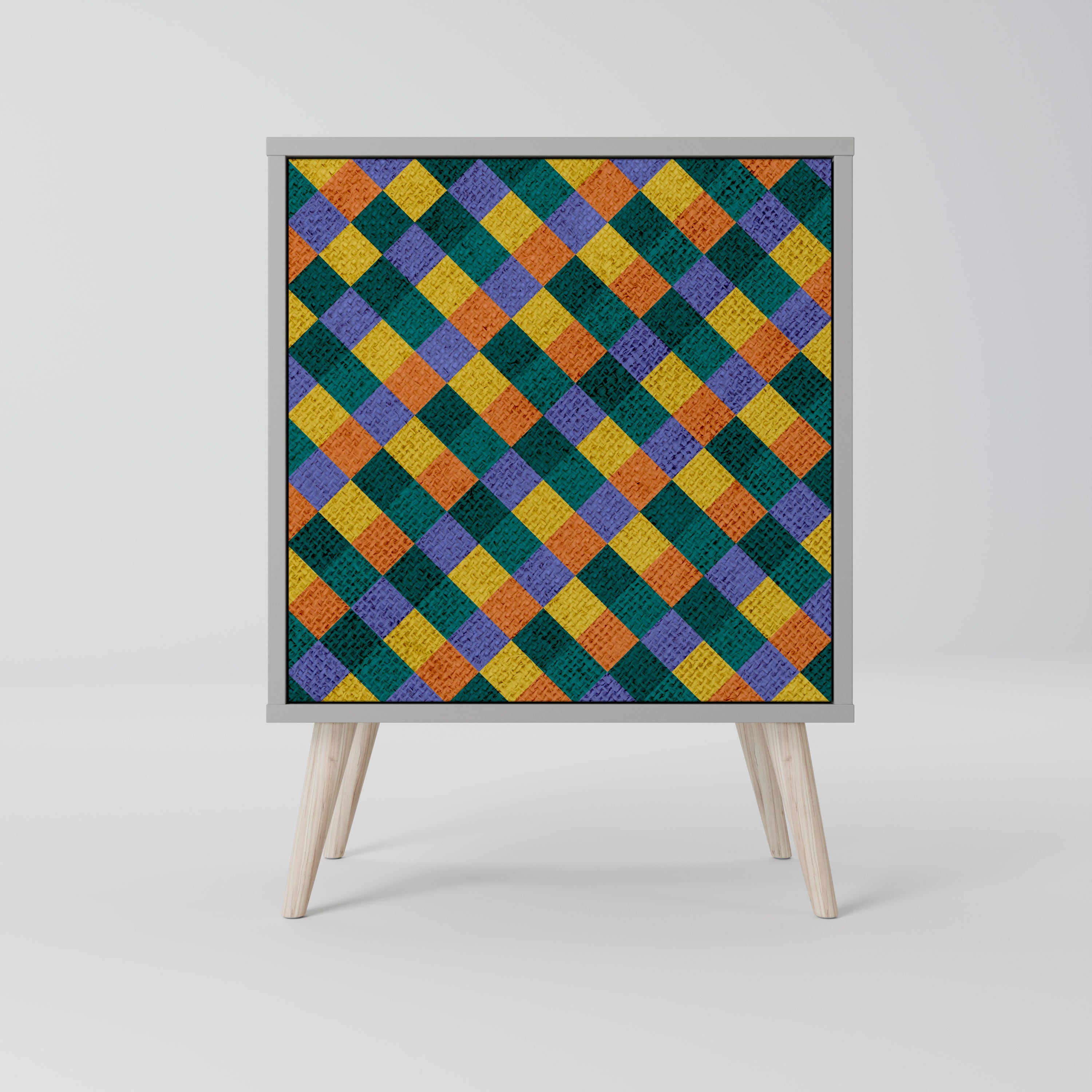 PAINTED SQUARES MIX Komoda 1-drzwiowa korpus Szary