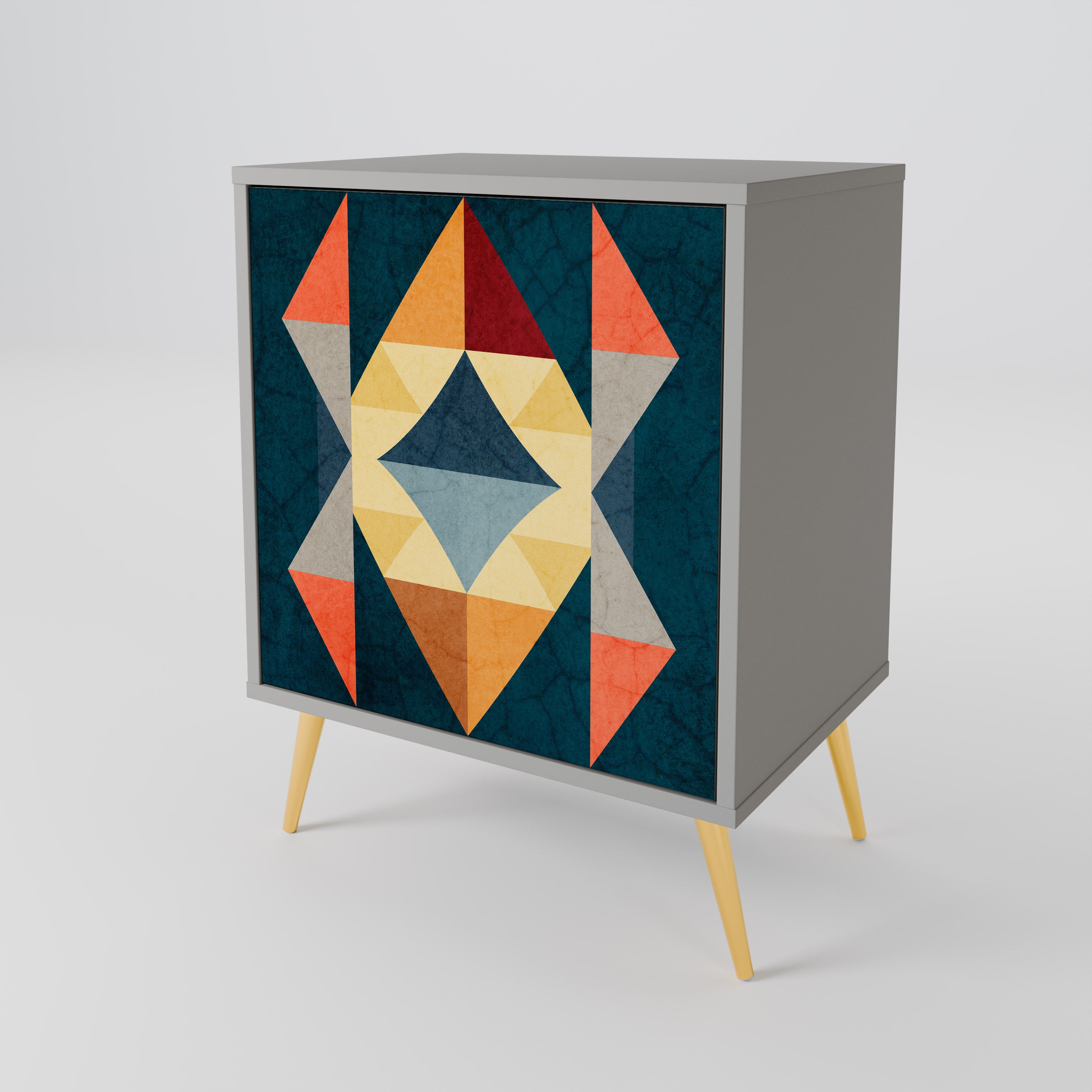 CRACKED ILLUSION Komoda 1-drzwiowa korpus Szary