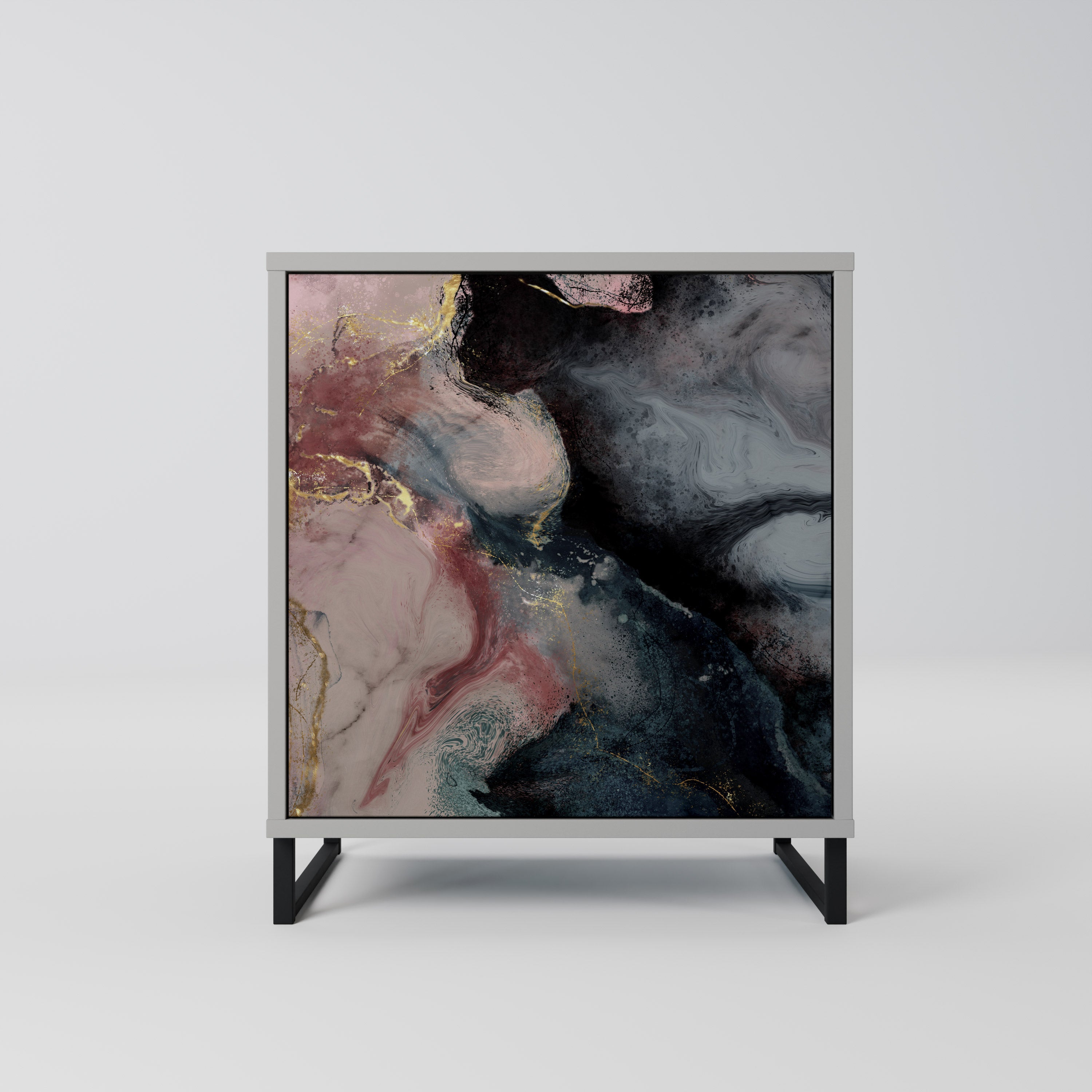 GILDED SWIRLS Komoda 1-drzwiowa korpus Szary