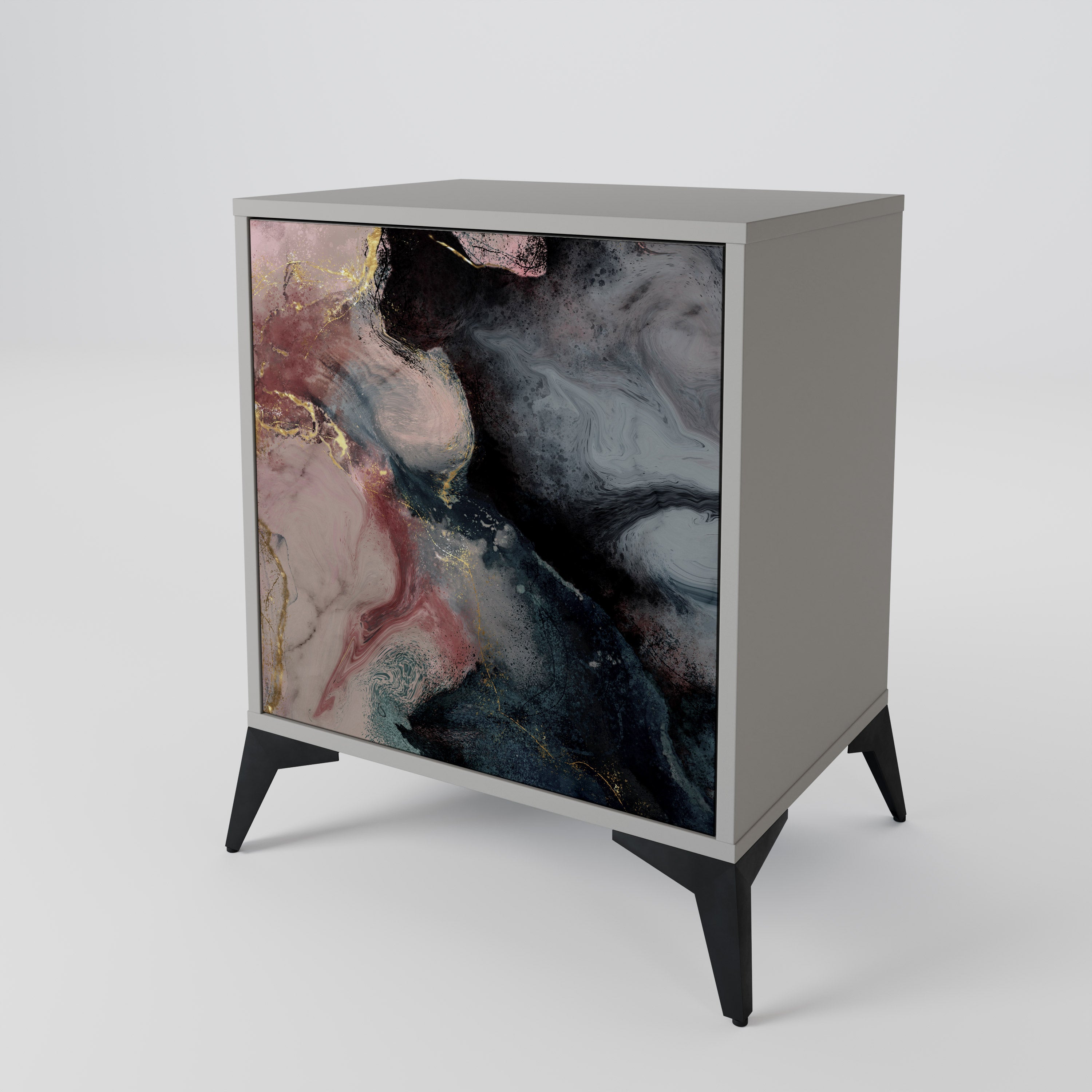 GILDED SWIRLS Komoda 1-drzwiowa korpus Szary
