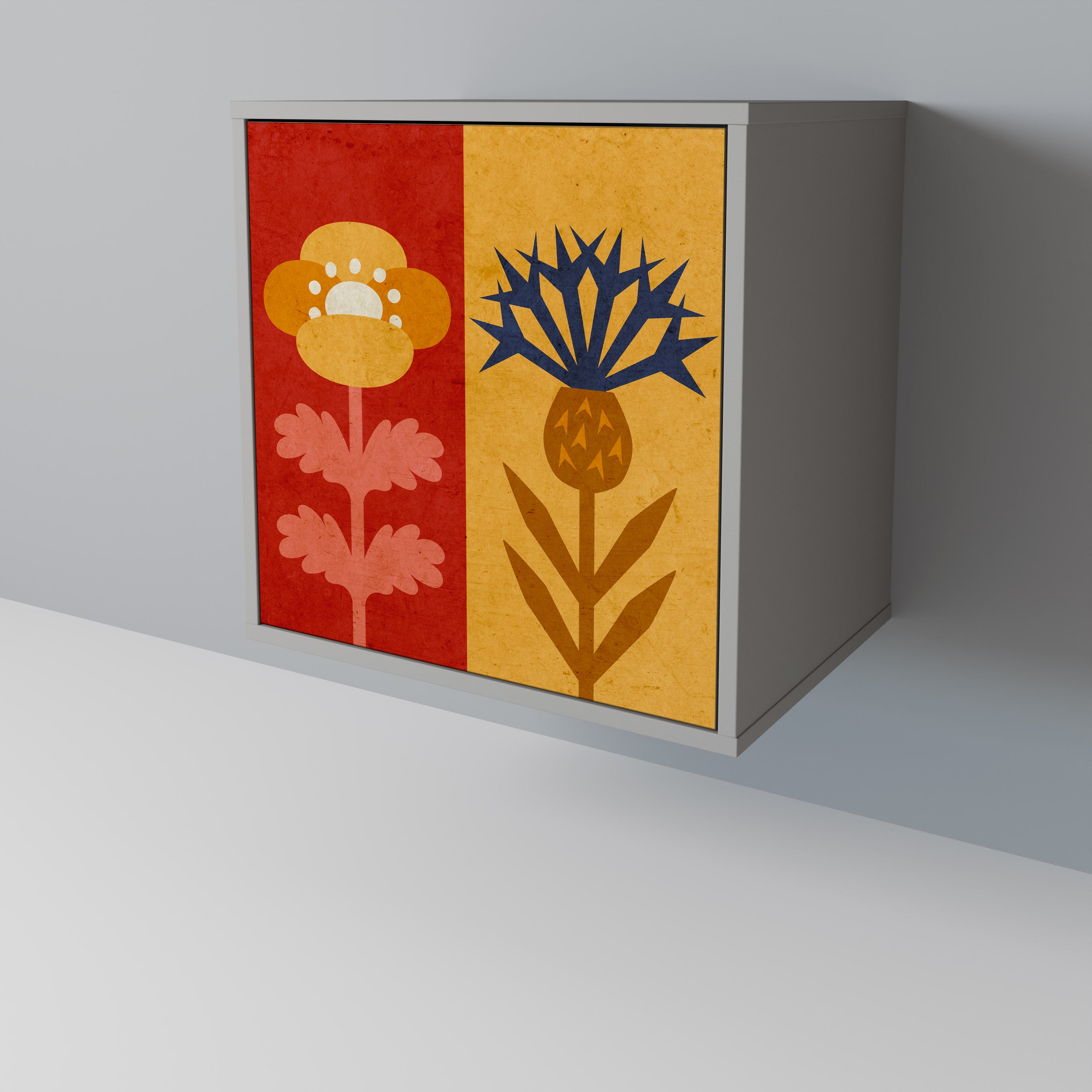 SCANDIC FLOWERET Komoda 1-drzwiowa korpus Szary