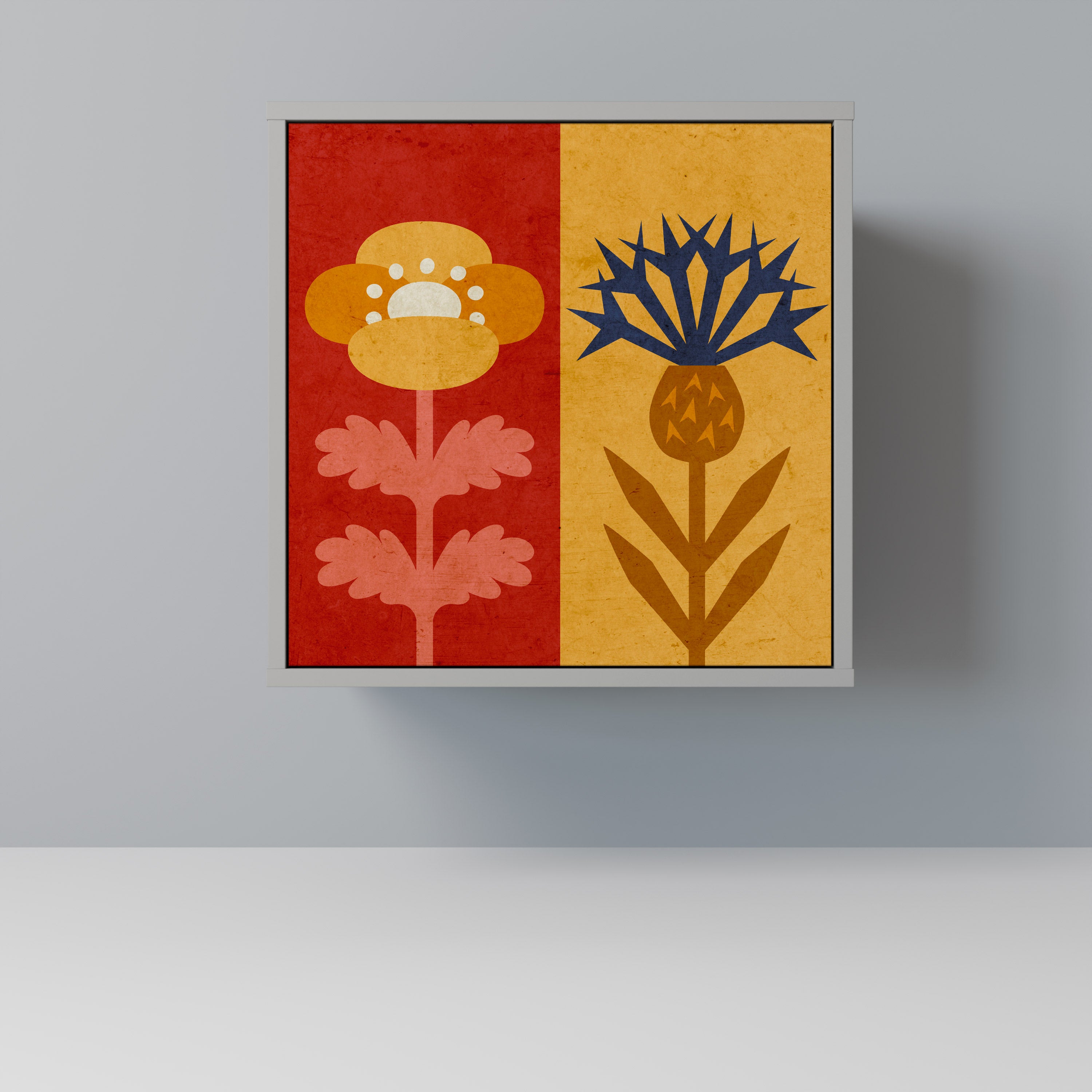 SCANDIC FLOWERET Komoda 1-drzwiowa korpus Szary