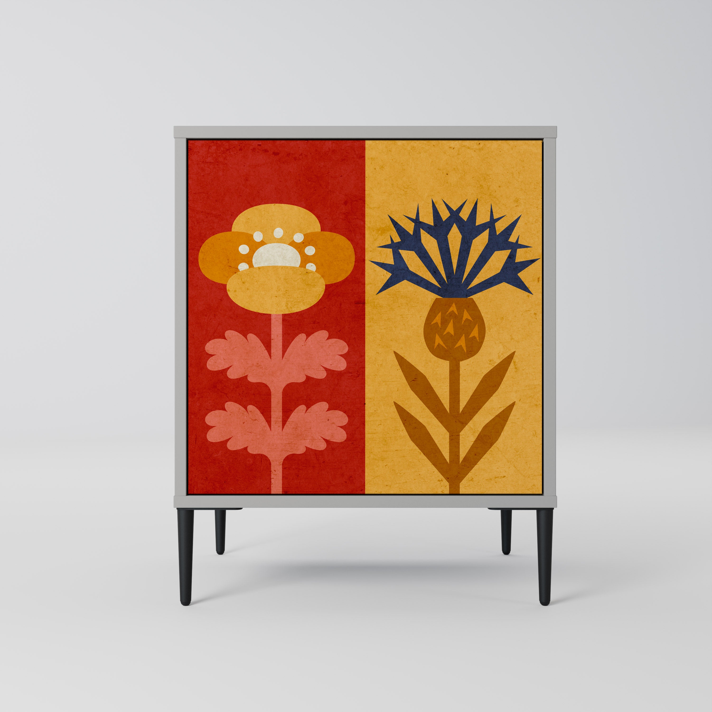 SCANDIC FLOWERET Komoda 1-drzwiowa korpus Szary