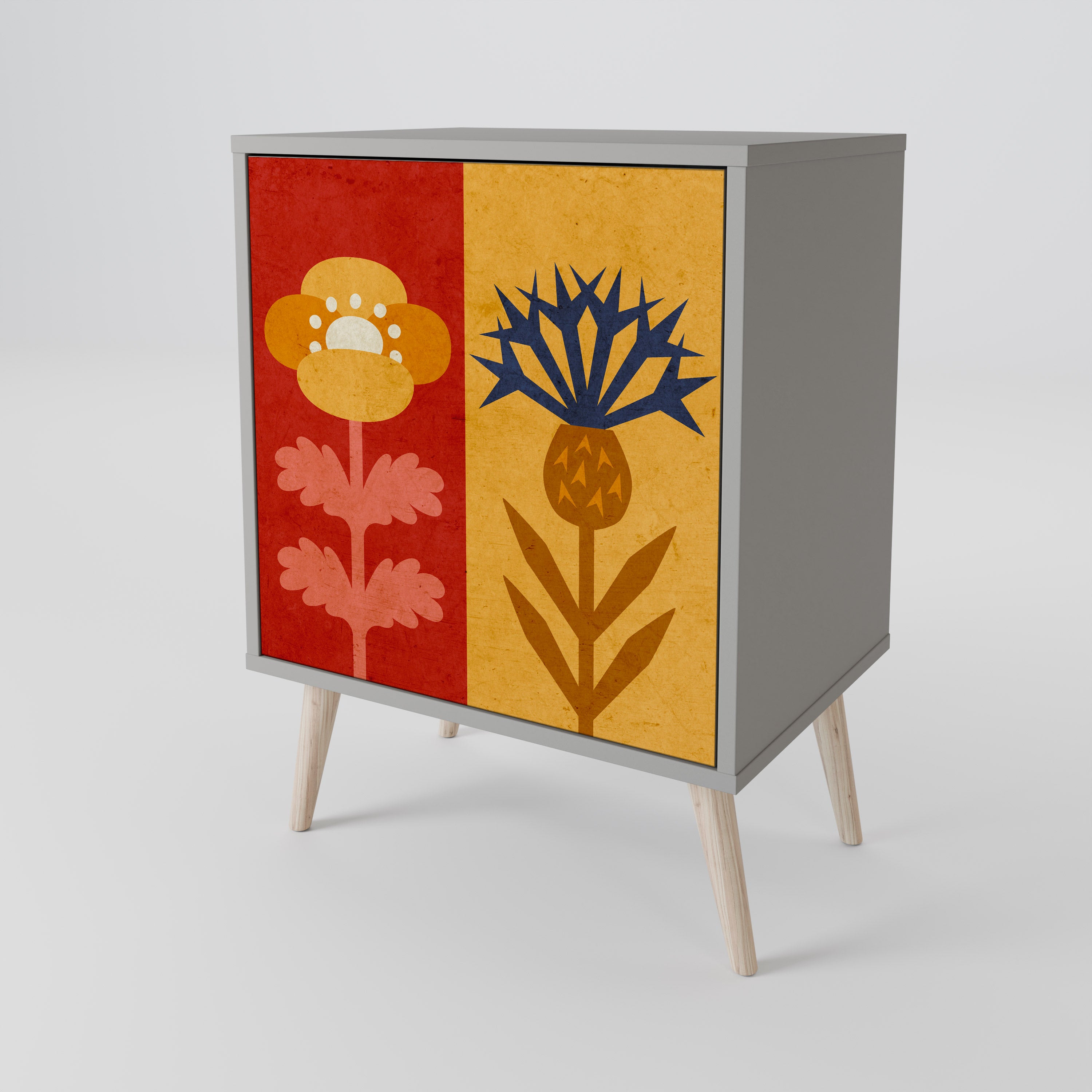 SCANDIC FLOWERET Komoda 1-drzwiowa korpus Szary