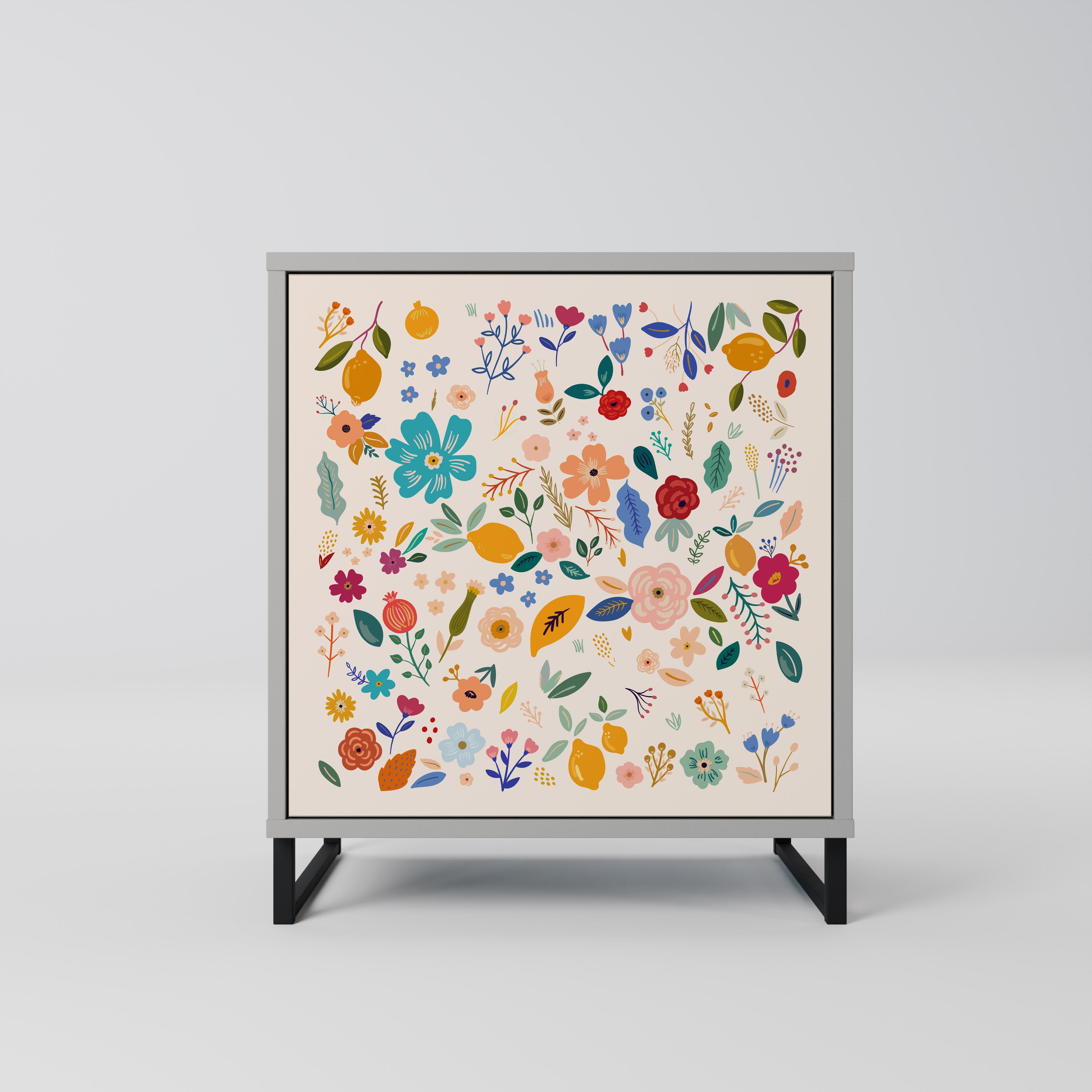 FLORAL COMBINATION Komoda 1-drzwiowa korpus Szary