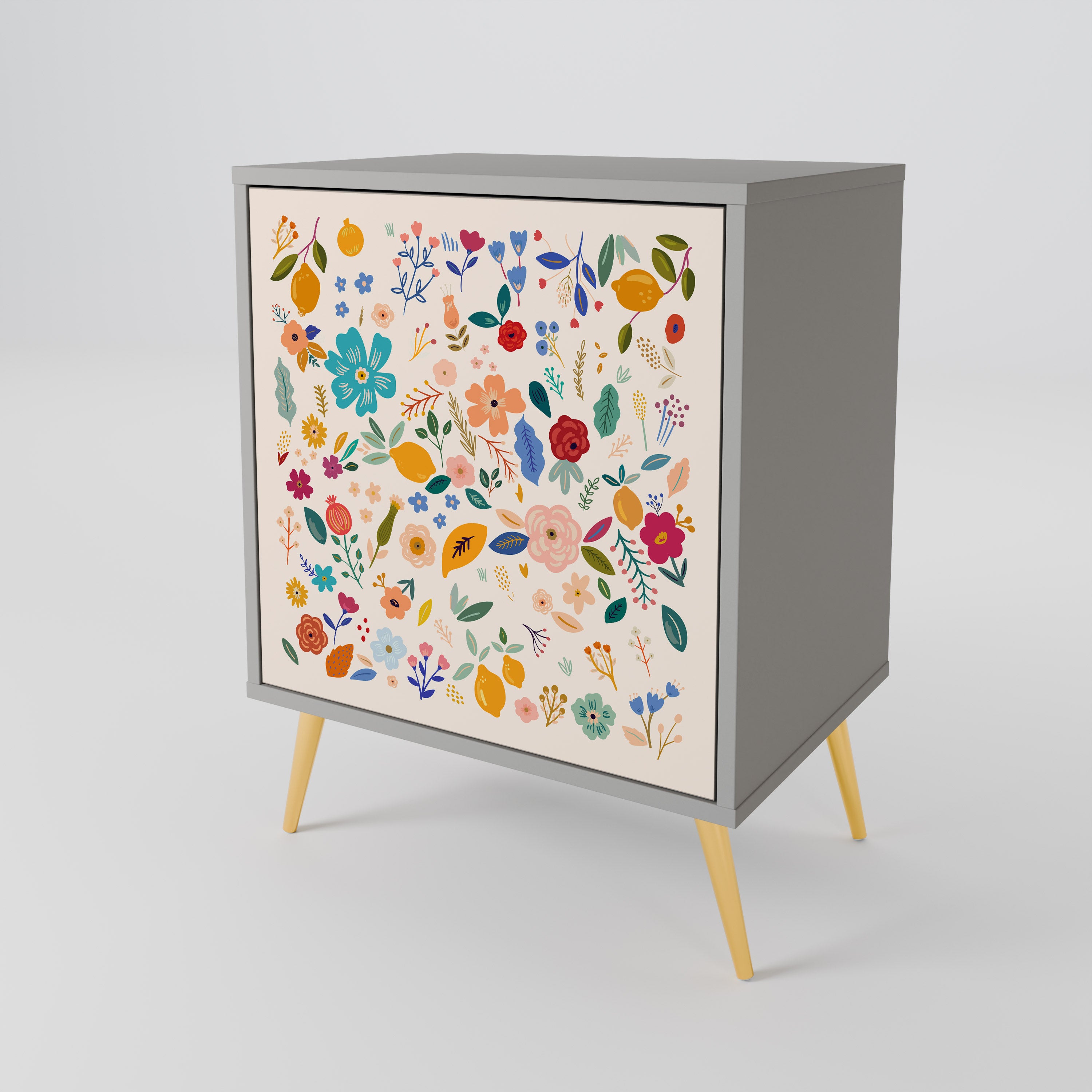 FLORAL COMBINATION Komoda 1-drzwiowa korpus Szary
