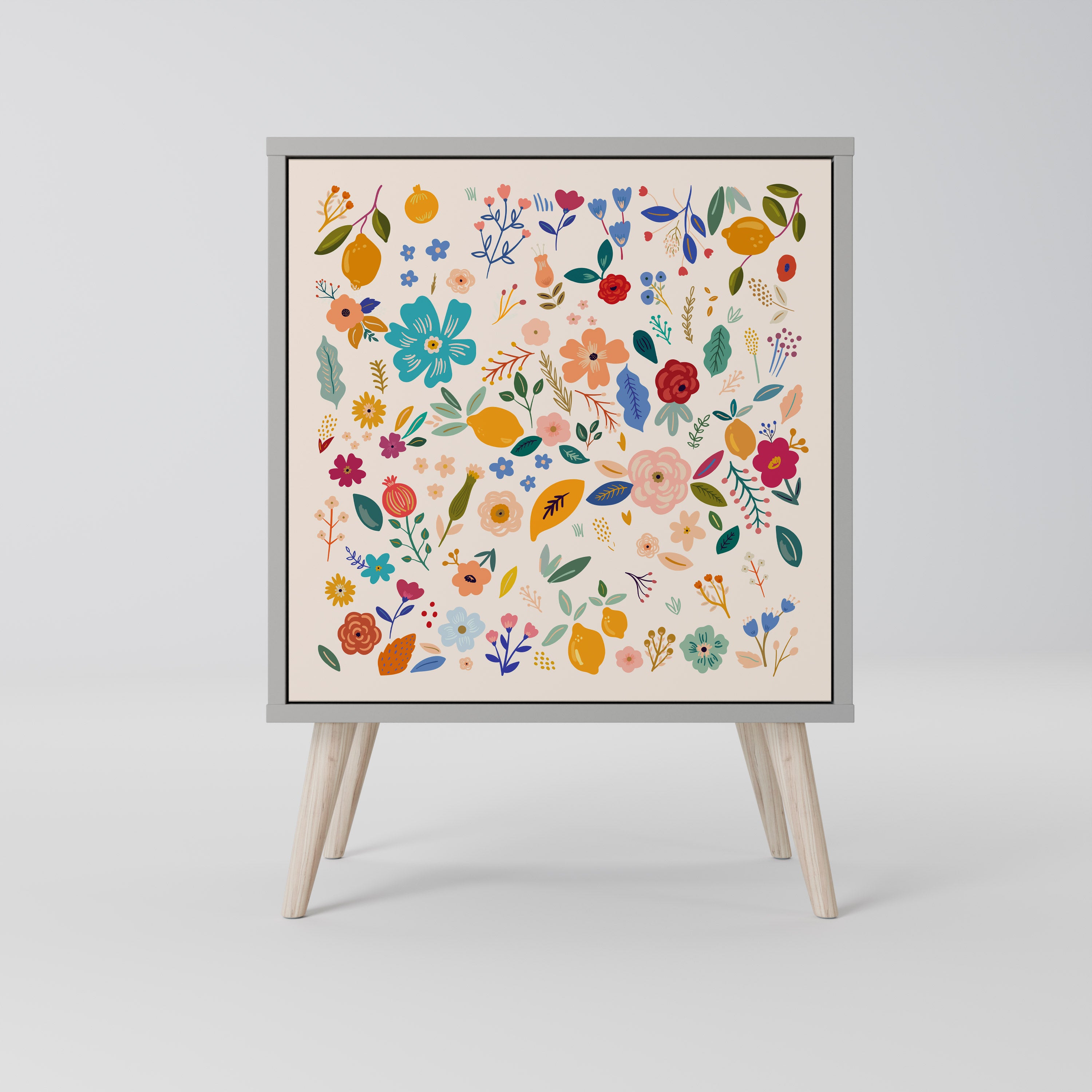 FLORAL COMBINATION Komoda 1-drzwiowa korpus Szary
