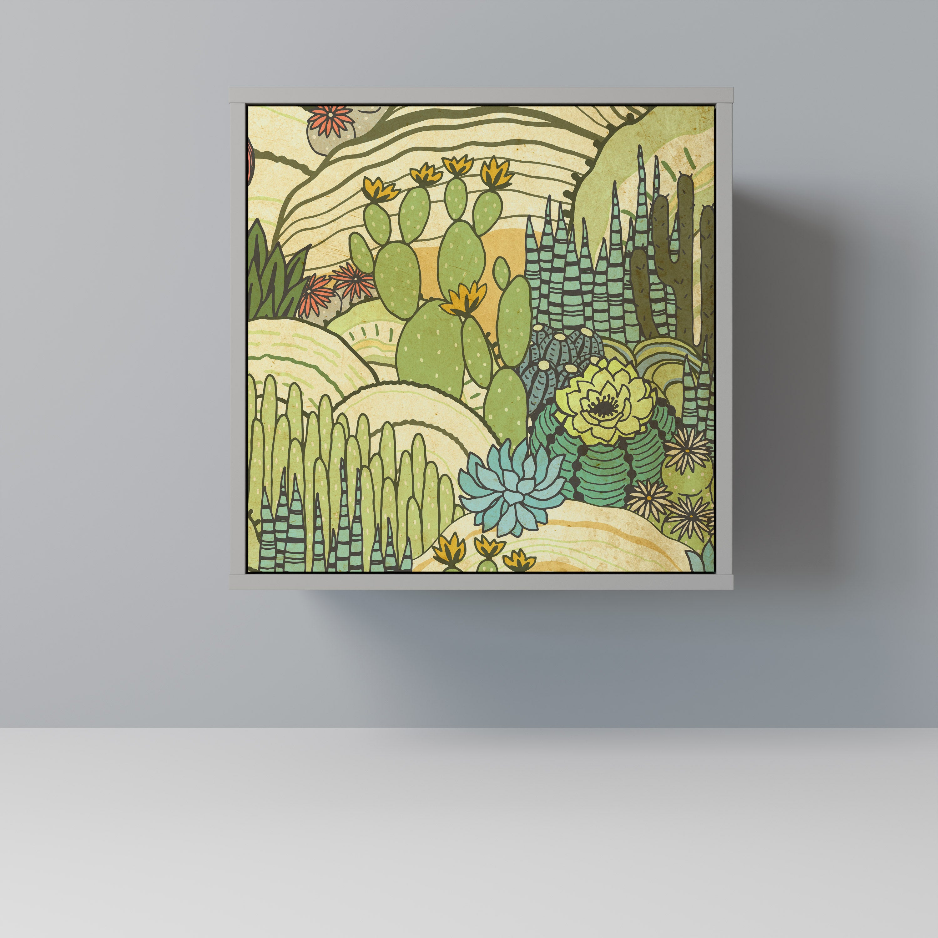 SUCCULENTS KALEIDOSCOPE Komoda 1-drzwiowa korpus Szary