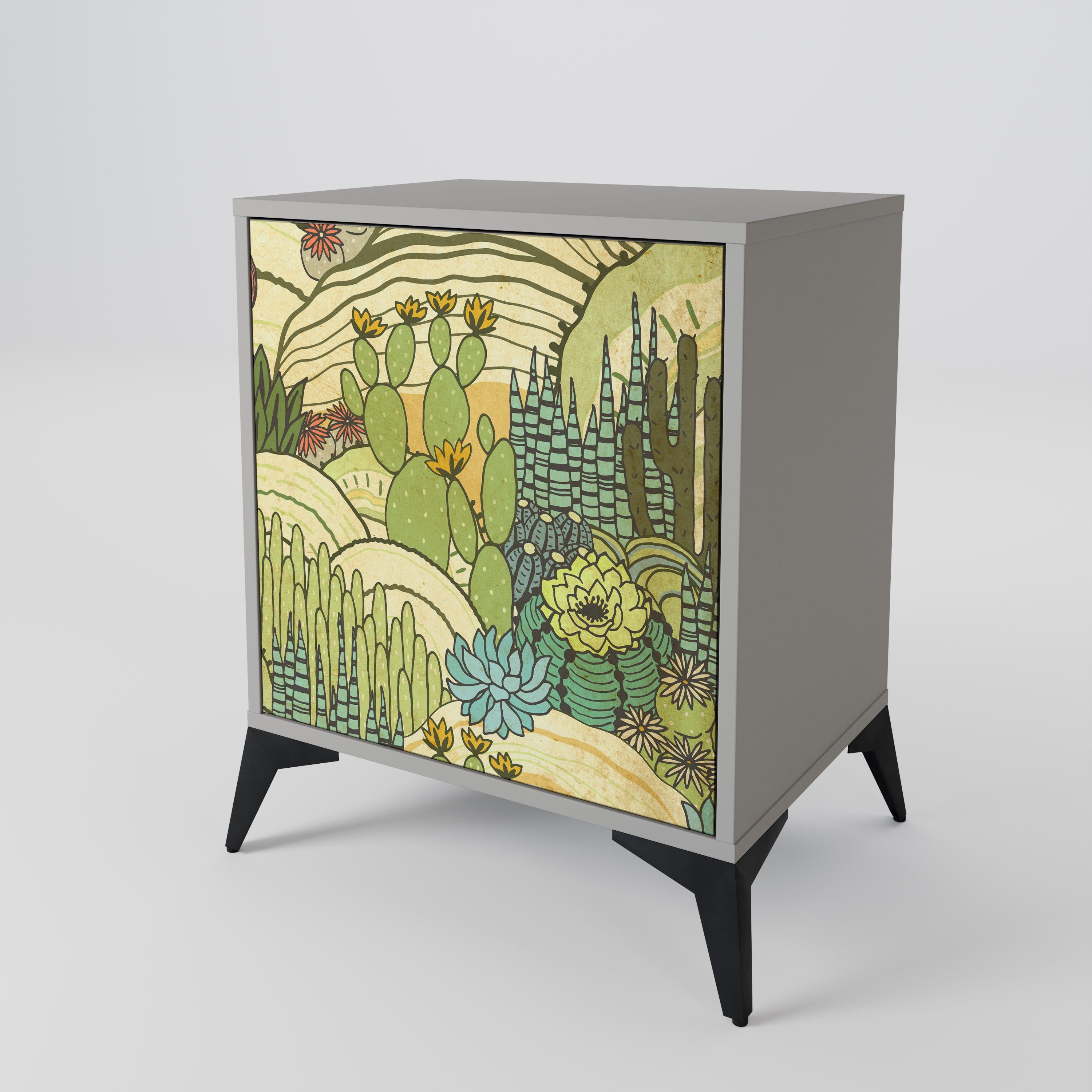 SUCCULENTS KALEIDOSCOPE Komoda 1-drzwiowa korpus Szary