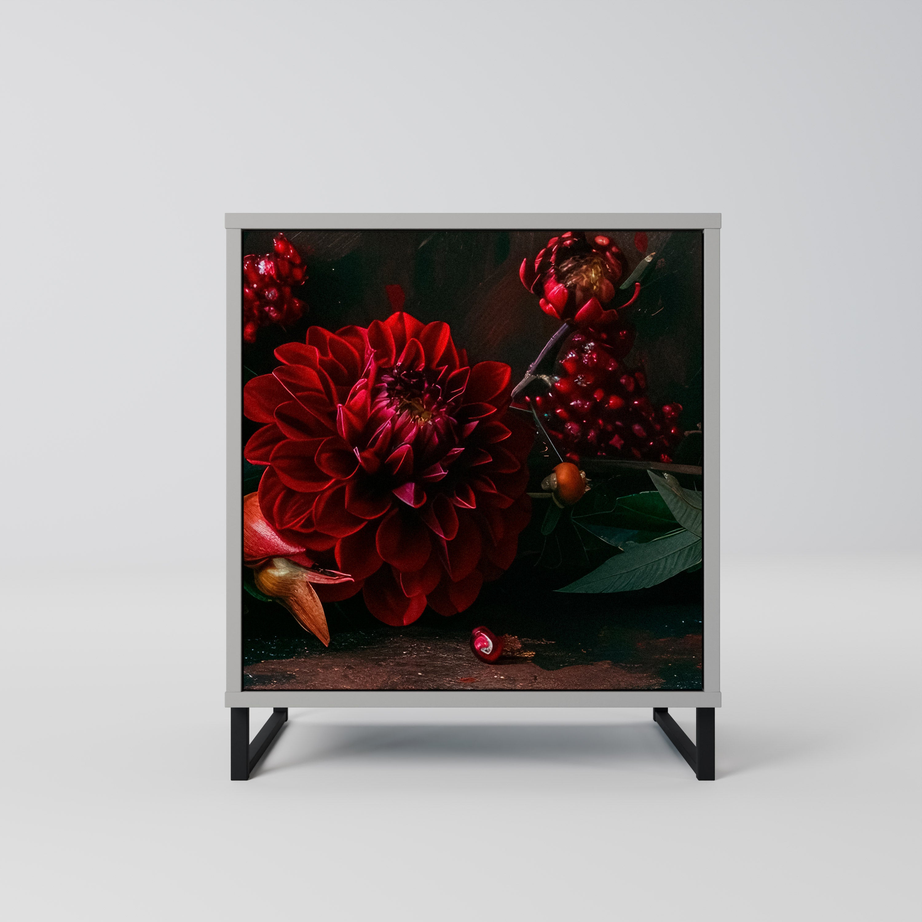 DAHLIAS AND POMEGRANATES Komoda 1-drzwiowa korpus Szary