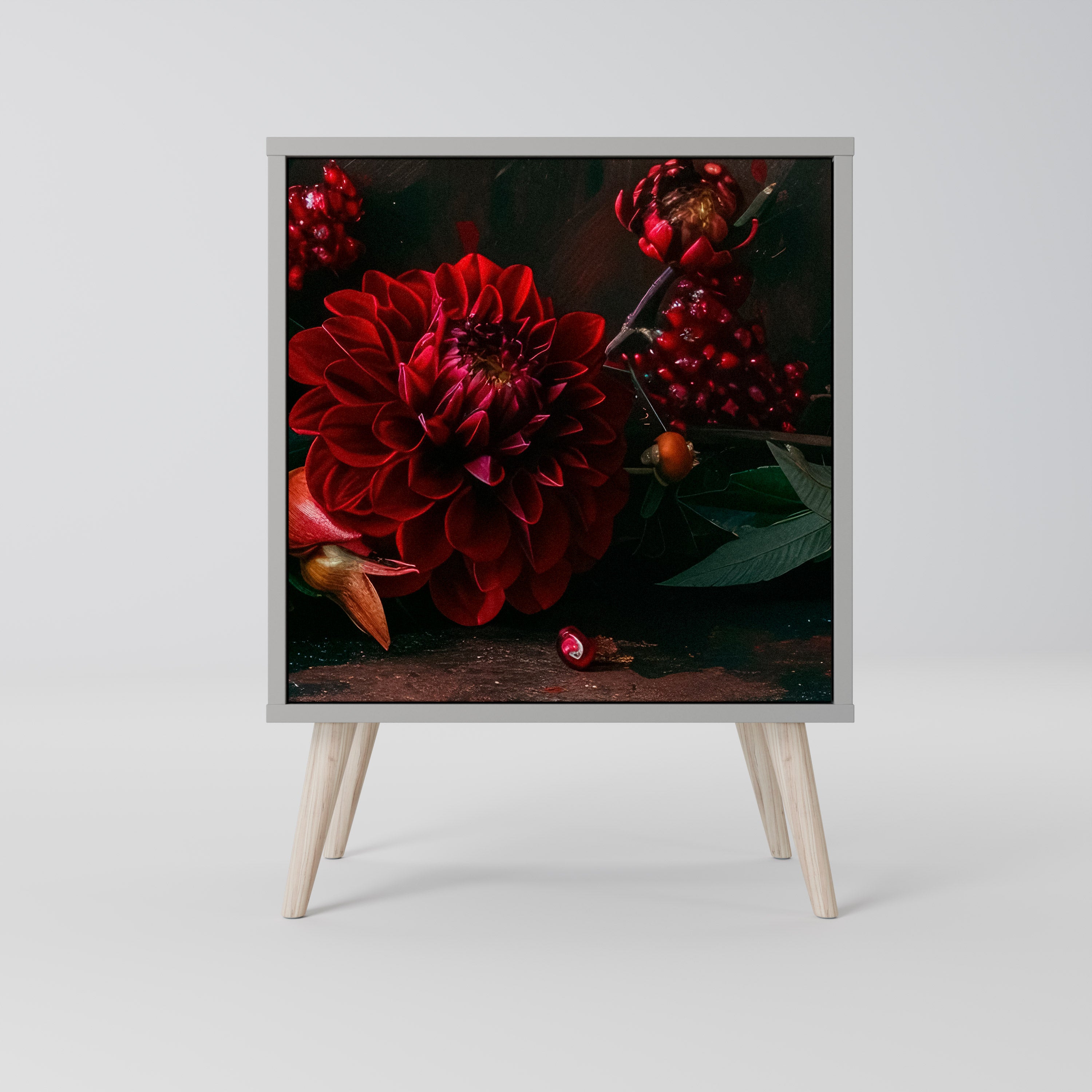 DAHLIAS AND POMEGRANATES Komoda 1-drzwiowa korpus Szary