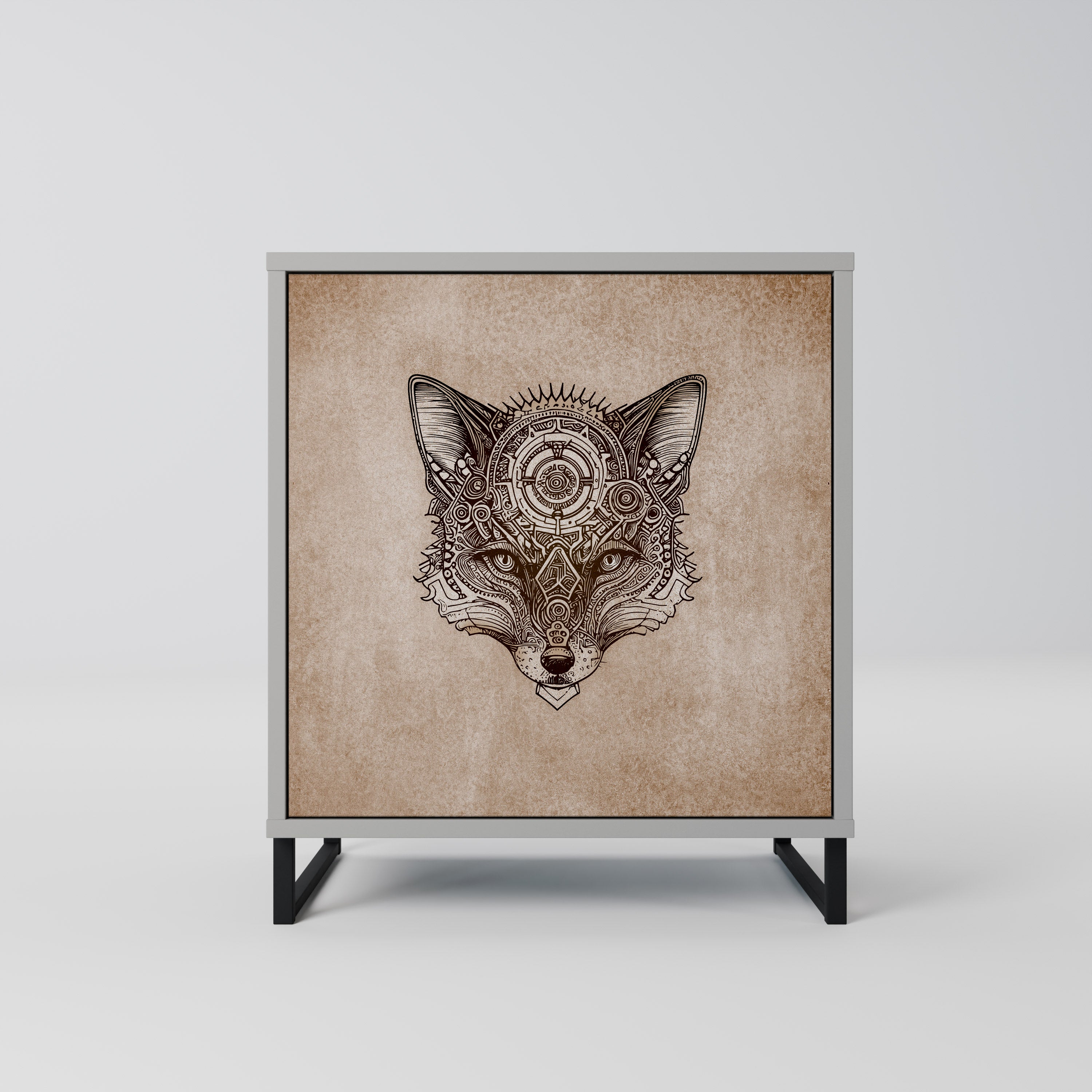 STEAMPUNK CLAN Komoda 1-drzwiowa korpus Szary