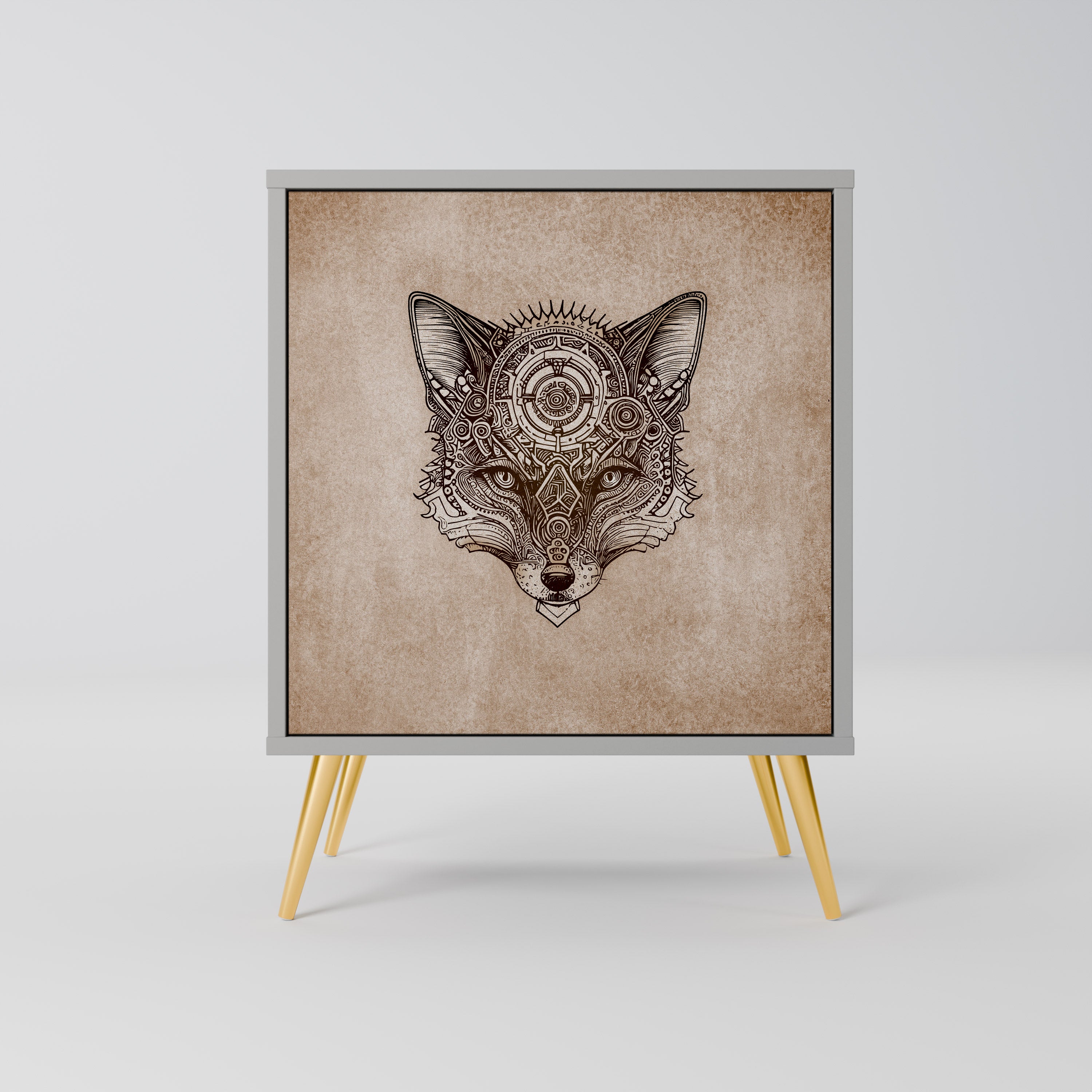 STEAMPUNK CLAN Komoda 1-drzwiowa korpus Szary