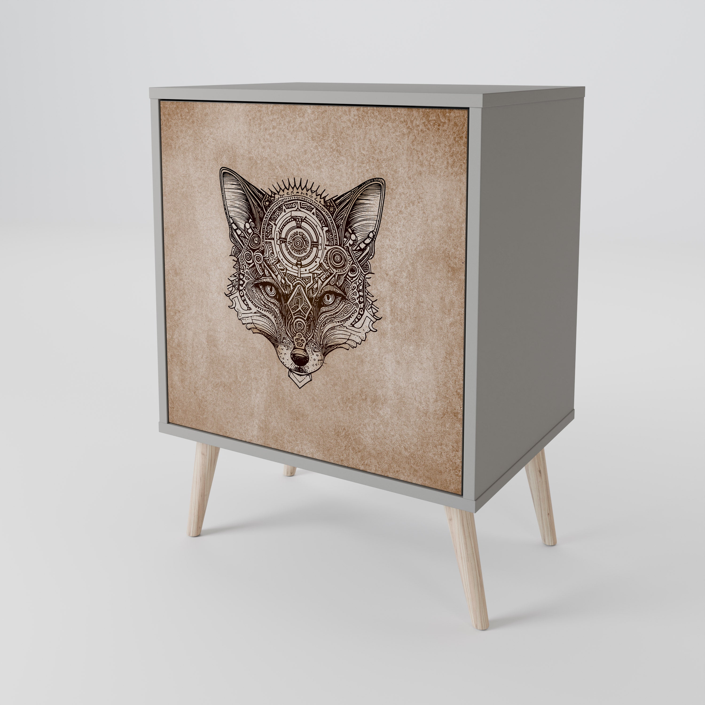 STEAMPUNK CLAN Komoda 1-drzwiowa korpus Szary