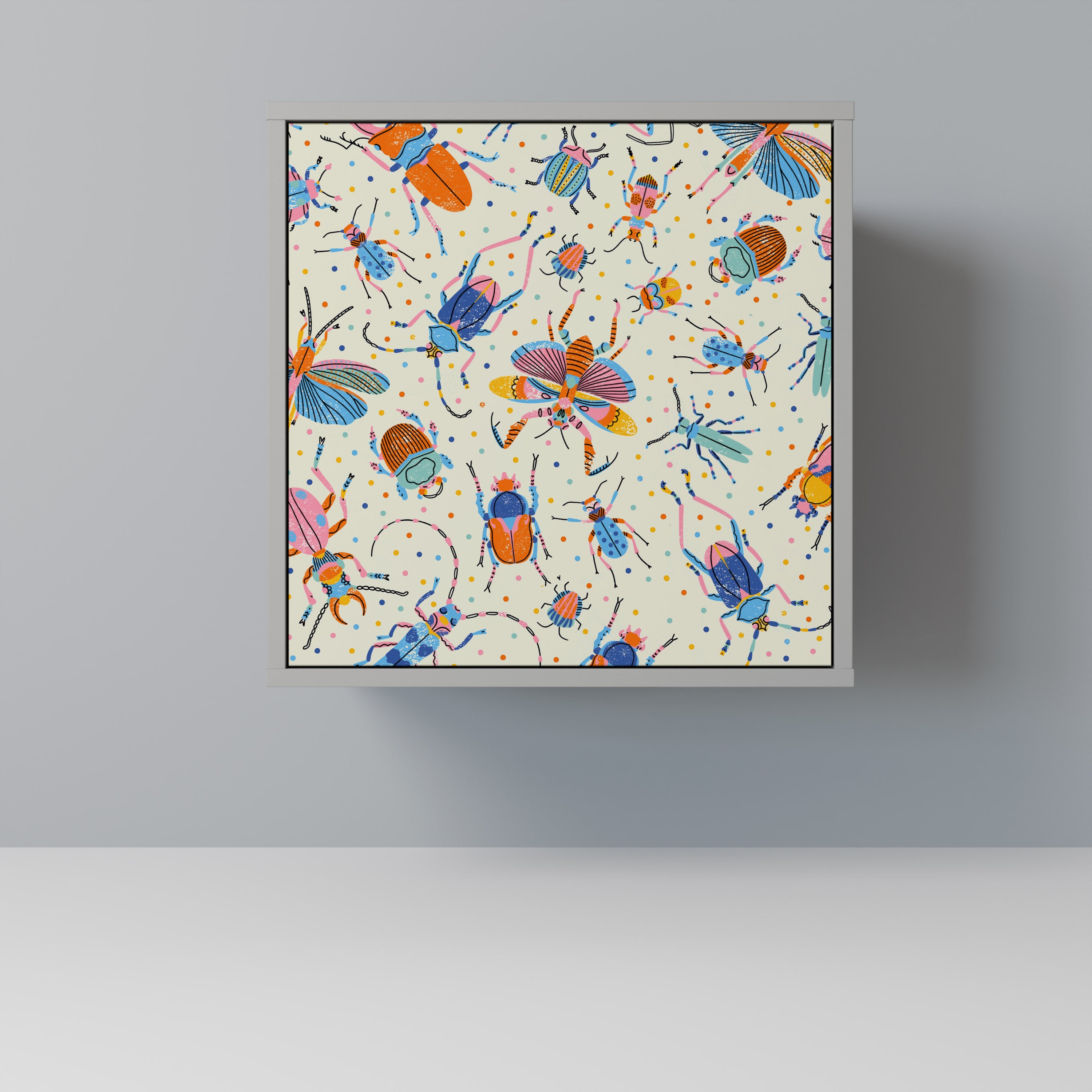 COLORFUL INSECTS Komoda 1-drzwiowa korpus Szary