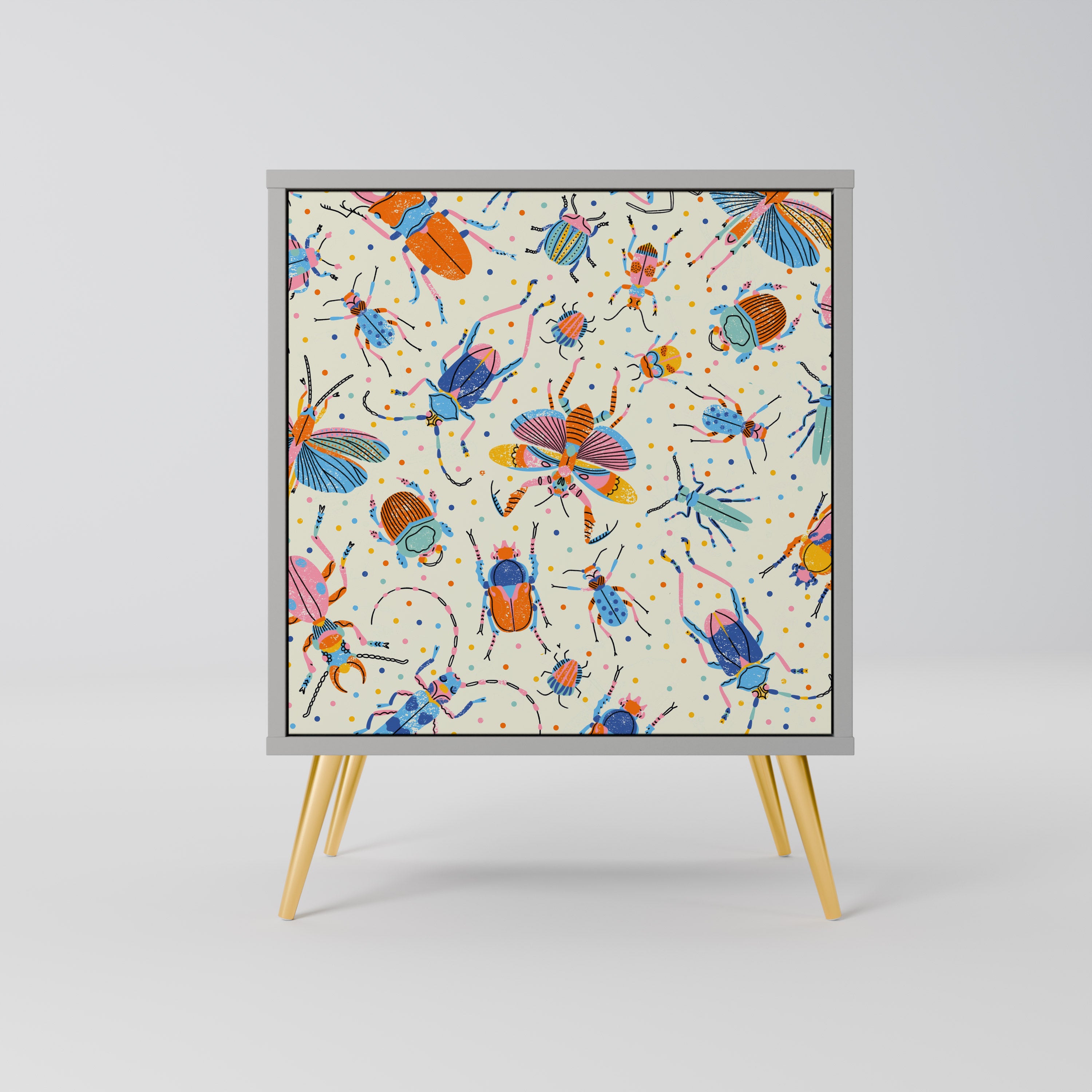 COLORFUL INSECTS Komoda 1-drzwiowa korpus Szary