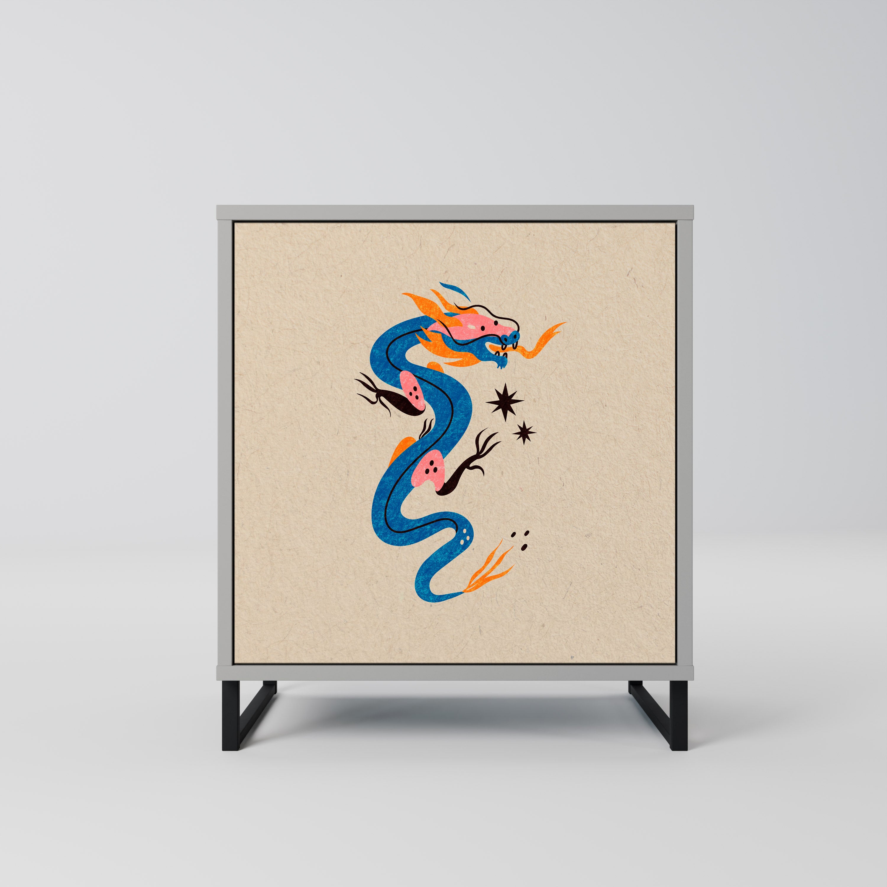 MYTHOLOGICAL CREATURES Komoda 1-drzwiowa korpus Szary