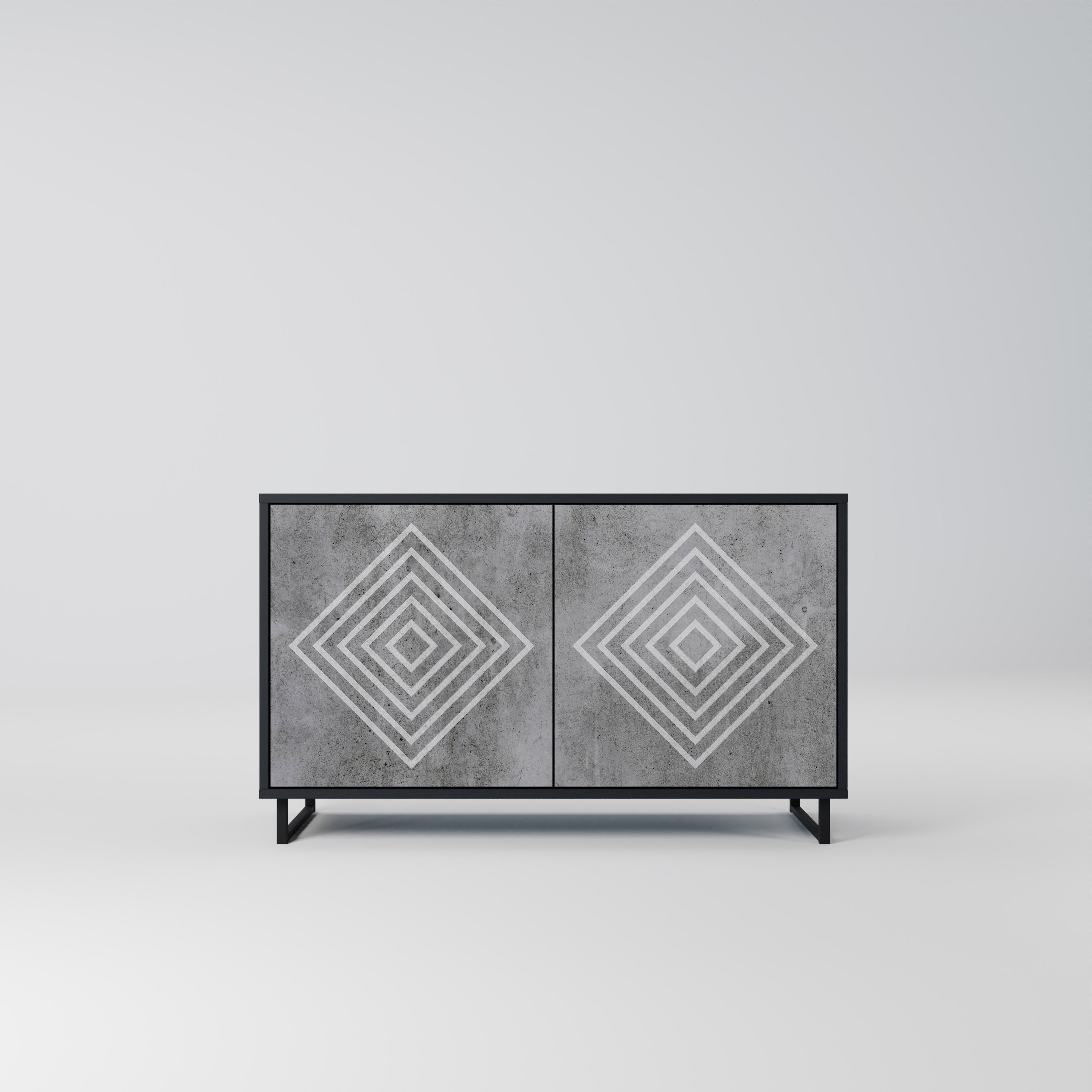 POLYGONAL ARTISTRY Komoda 2-drzwiowa korpus Czarny