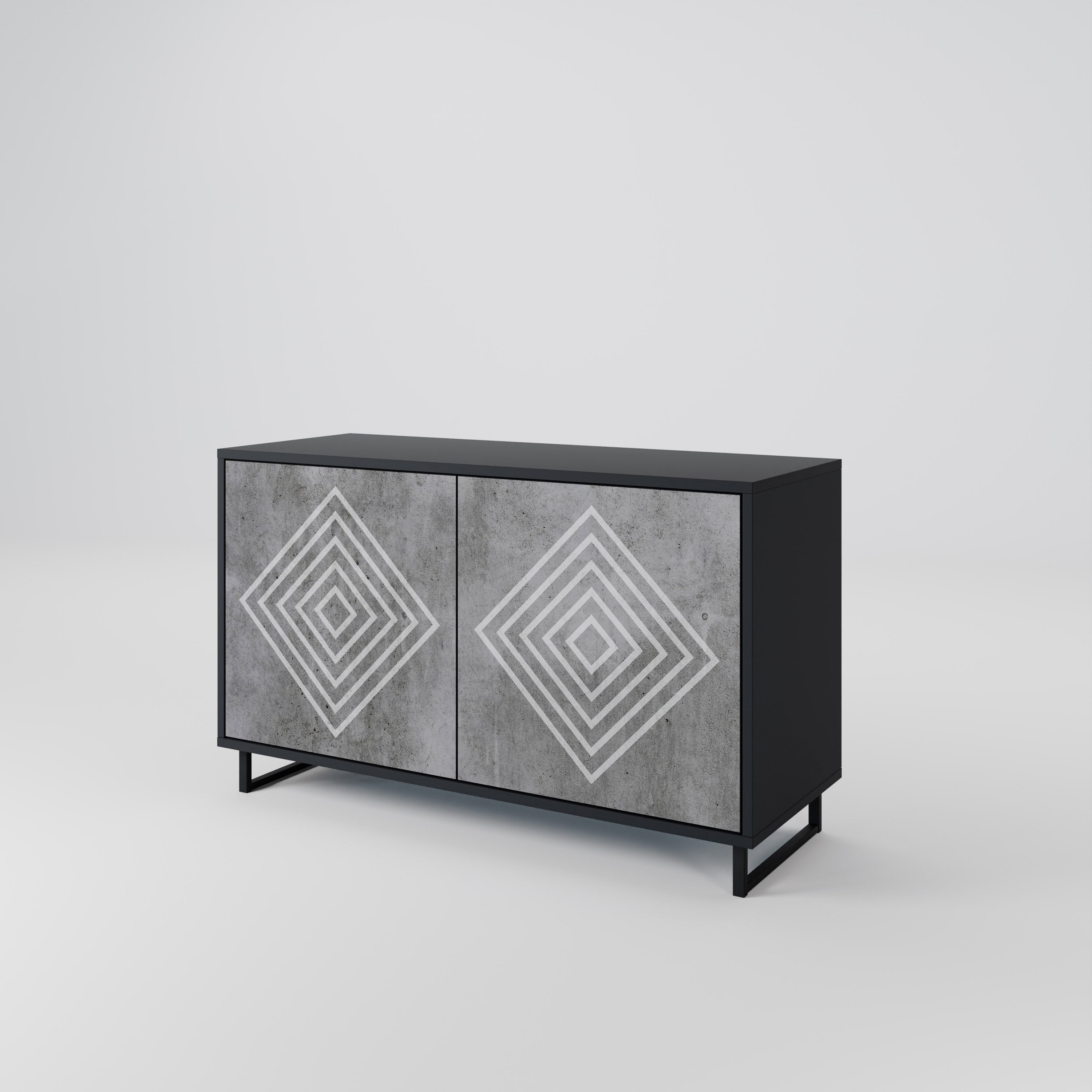 POLYGONAL ARTISTRY Komoda 2-drzwiowa korpus Czarny
