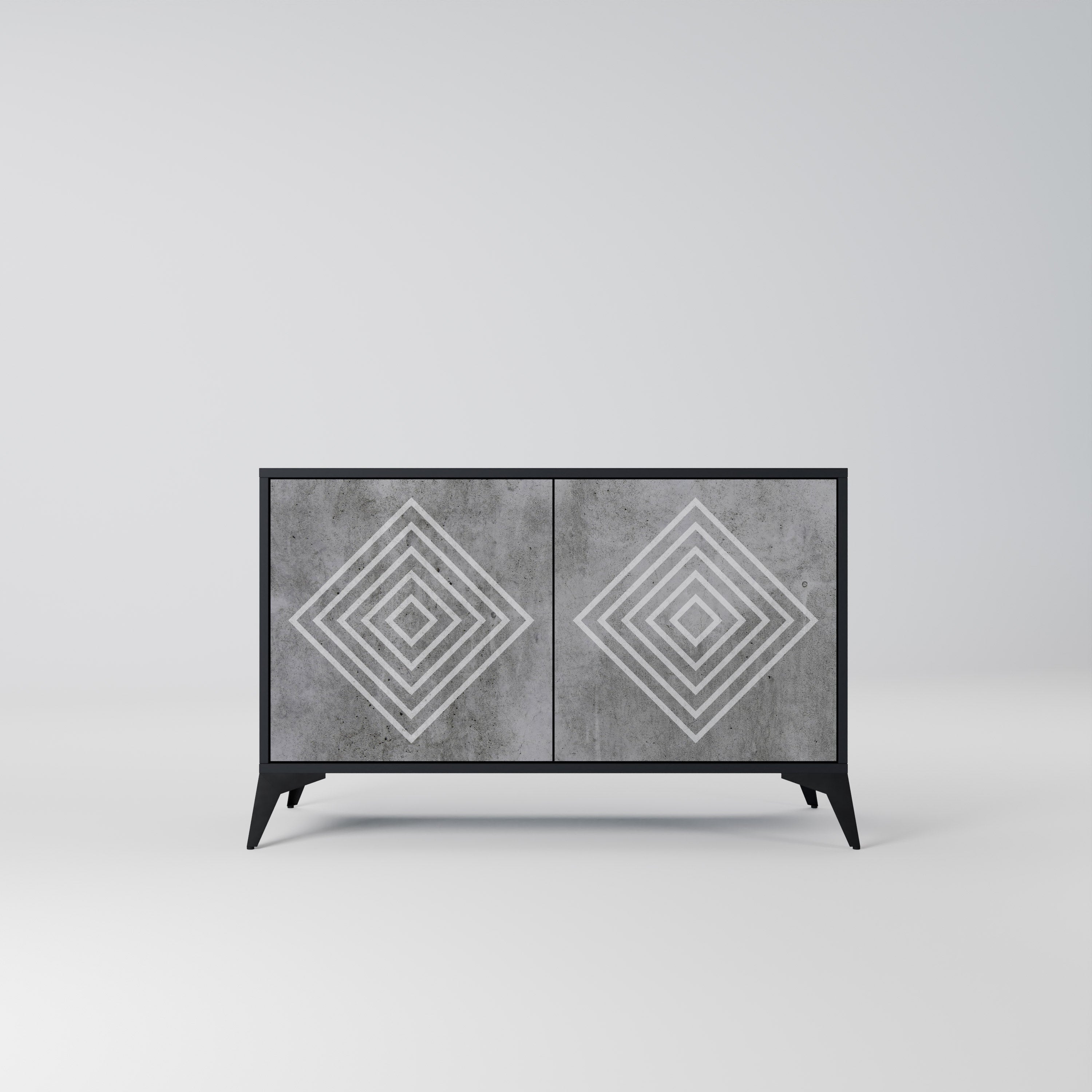 POLYGONAL ARTISTRY Komoda 2-drzwiowa korpus Czarny