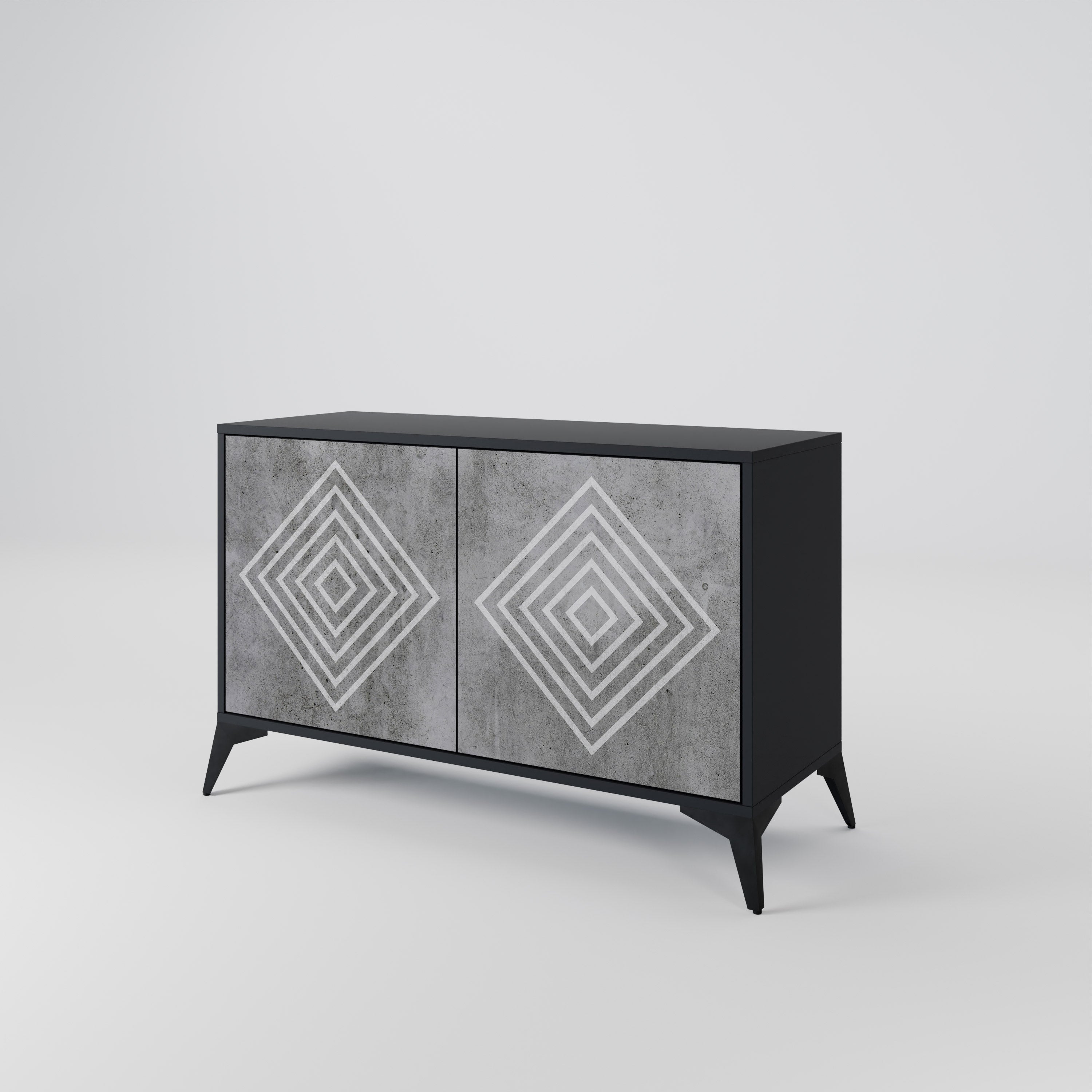 POLYGONAL ARTISTRY Komoda 2-drzwiowa korpus Czarny