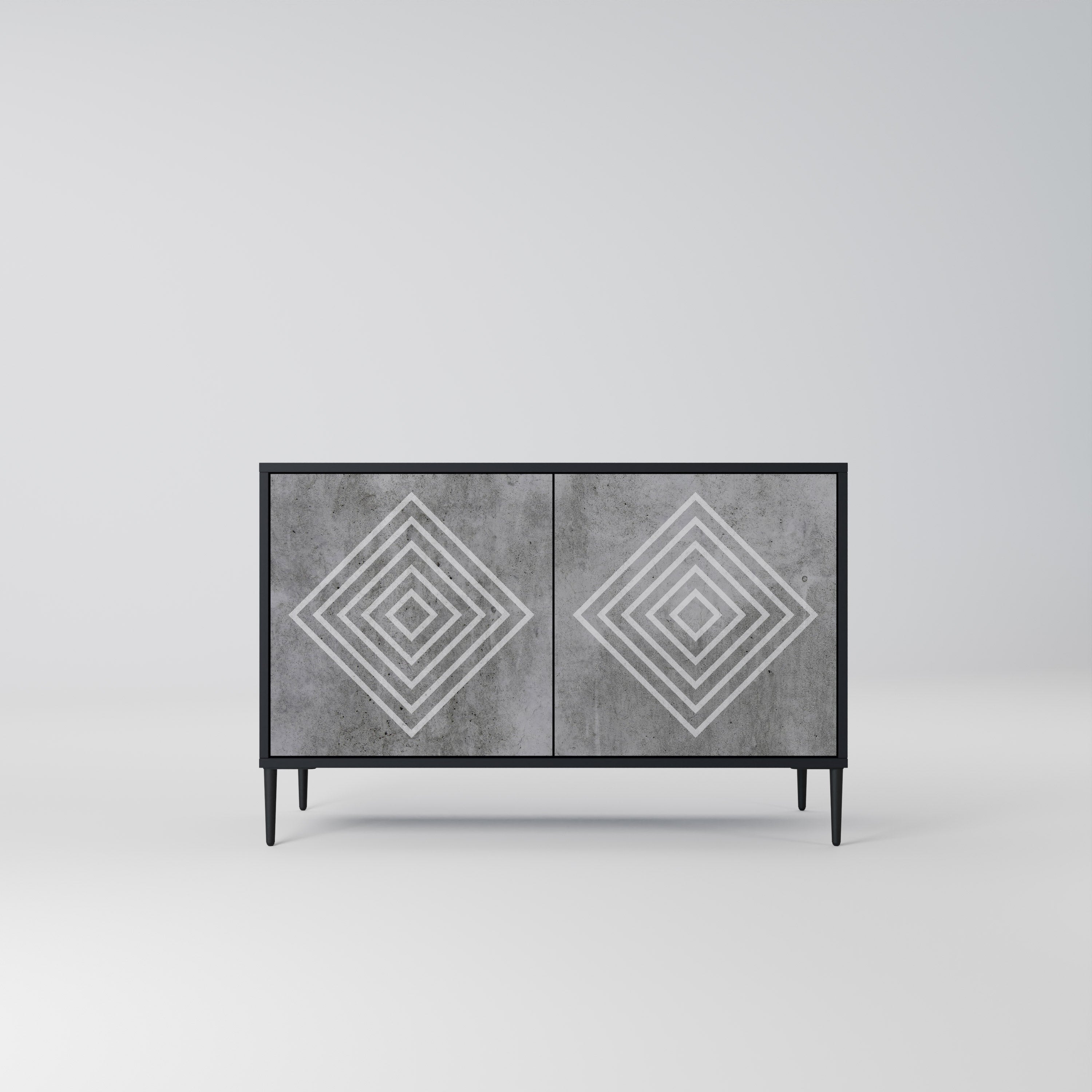 POLYGONAL ARTISTRY Komoda 2-drzwiowa korpus Czarny