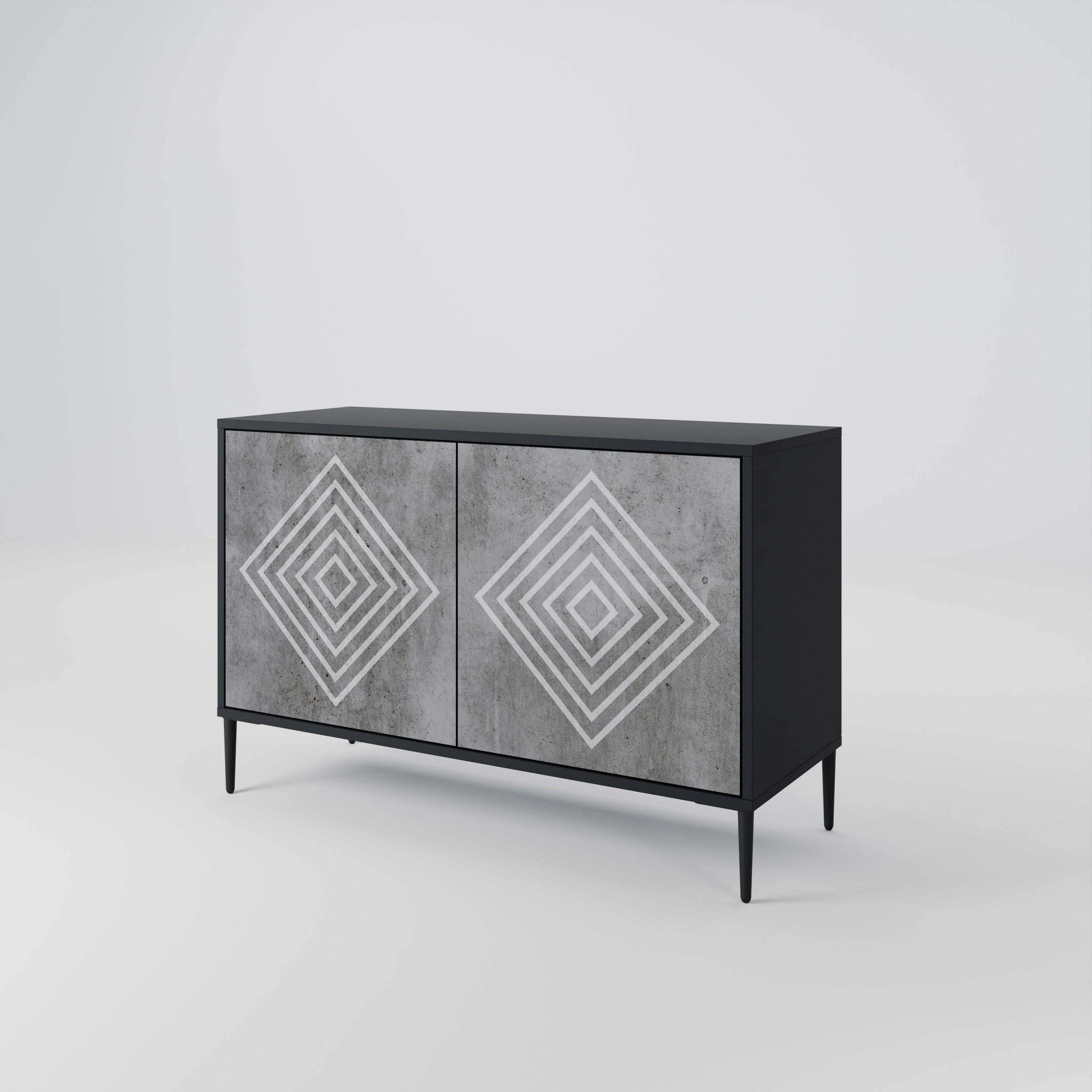 POLYGONAL ARTISTRY Komoda 2-drzwiowa korpus Czarny