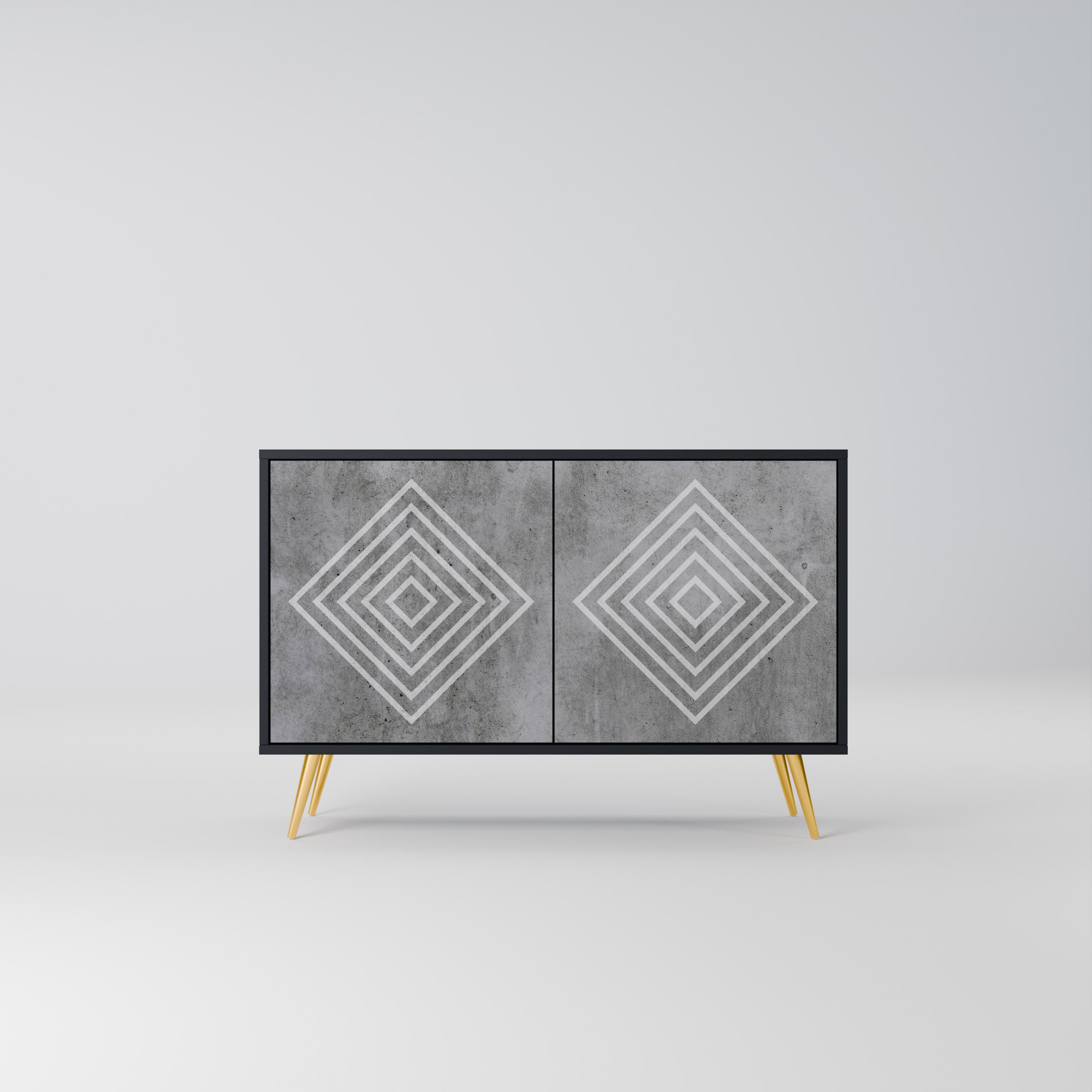 POLYGONAL ARTISTRY Komoda 2-drzwiowa korpus Czarny