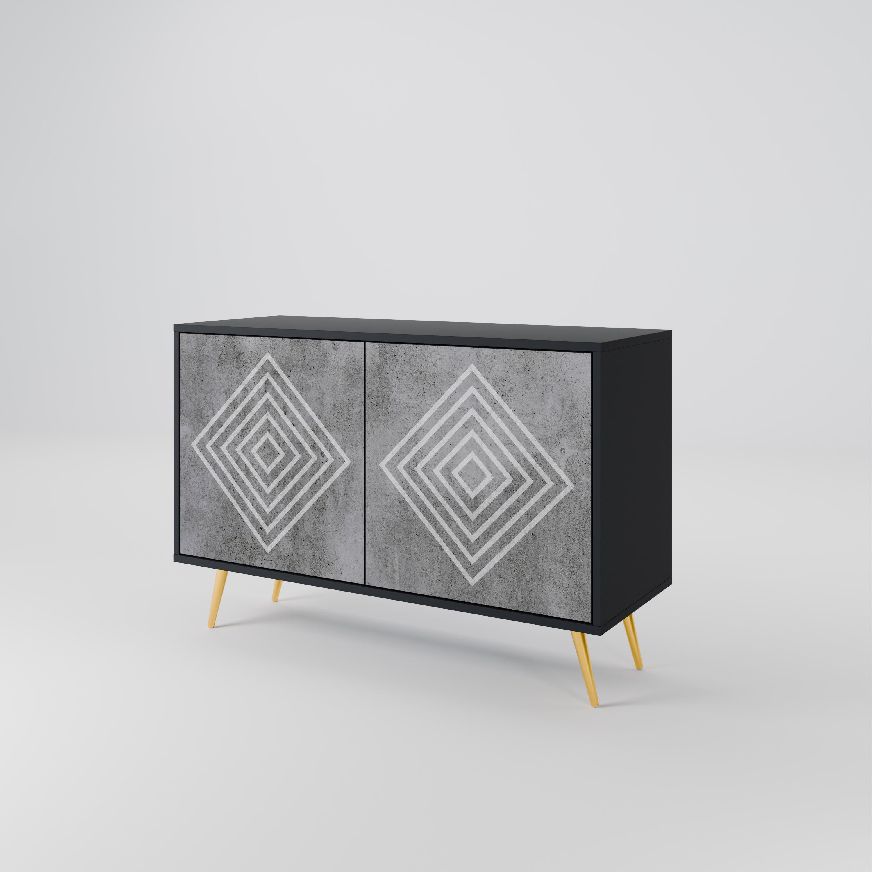 POLYGONAL ARTISTRY Komoda 2-drzwiowa korpus Czarny