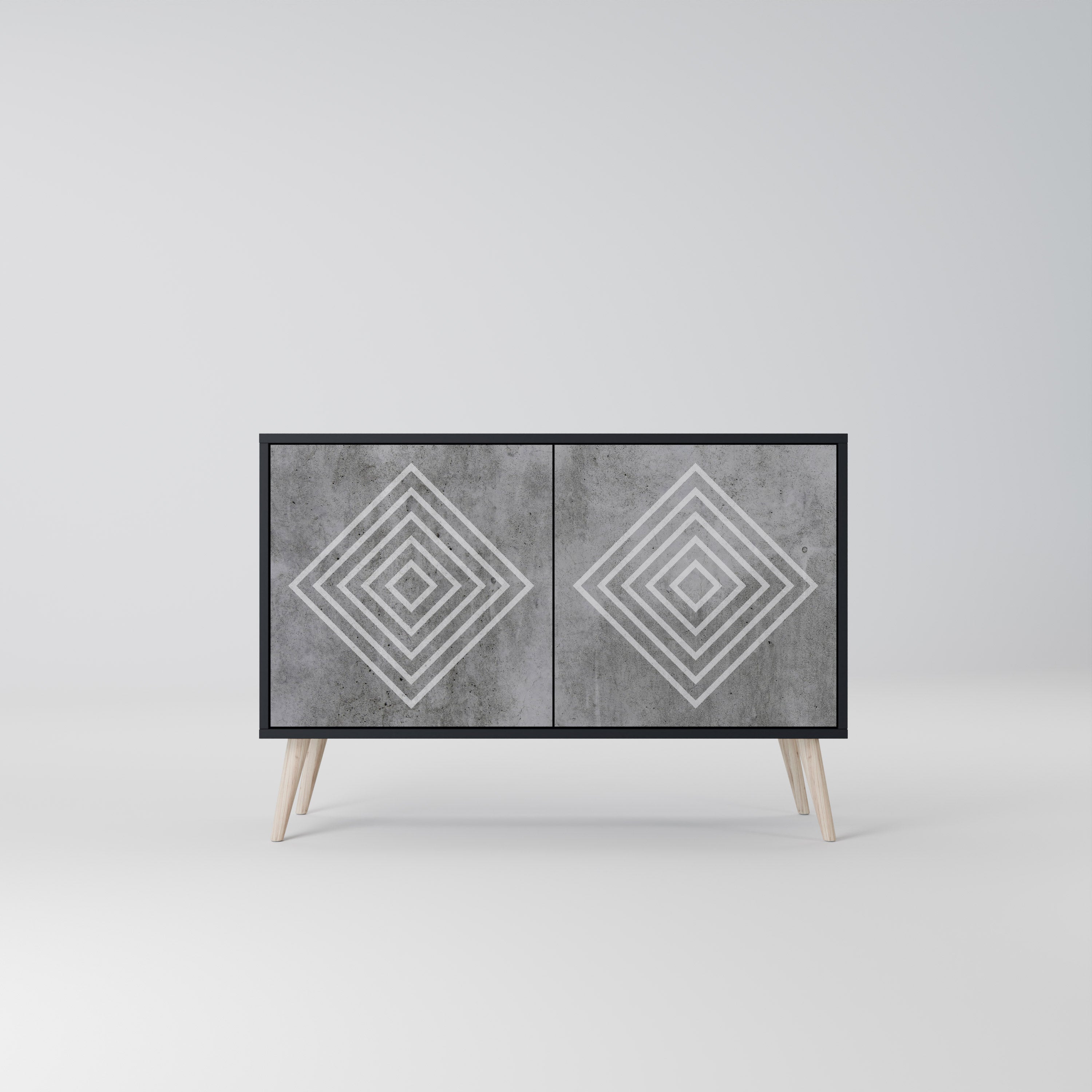 POLYGONAL ARTISTRY Komoda 2-drzwiowa korpus Czarny