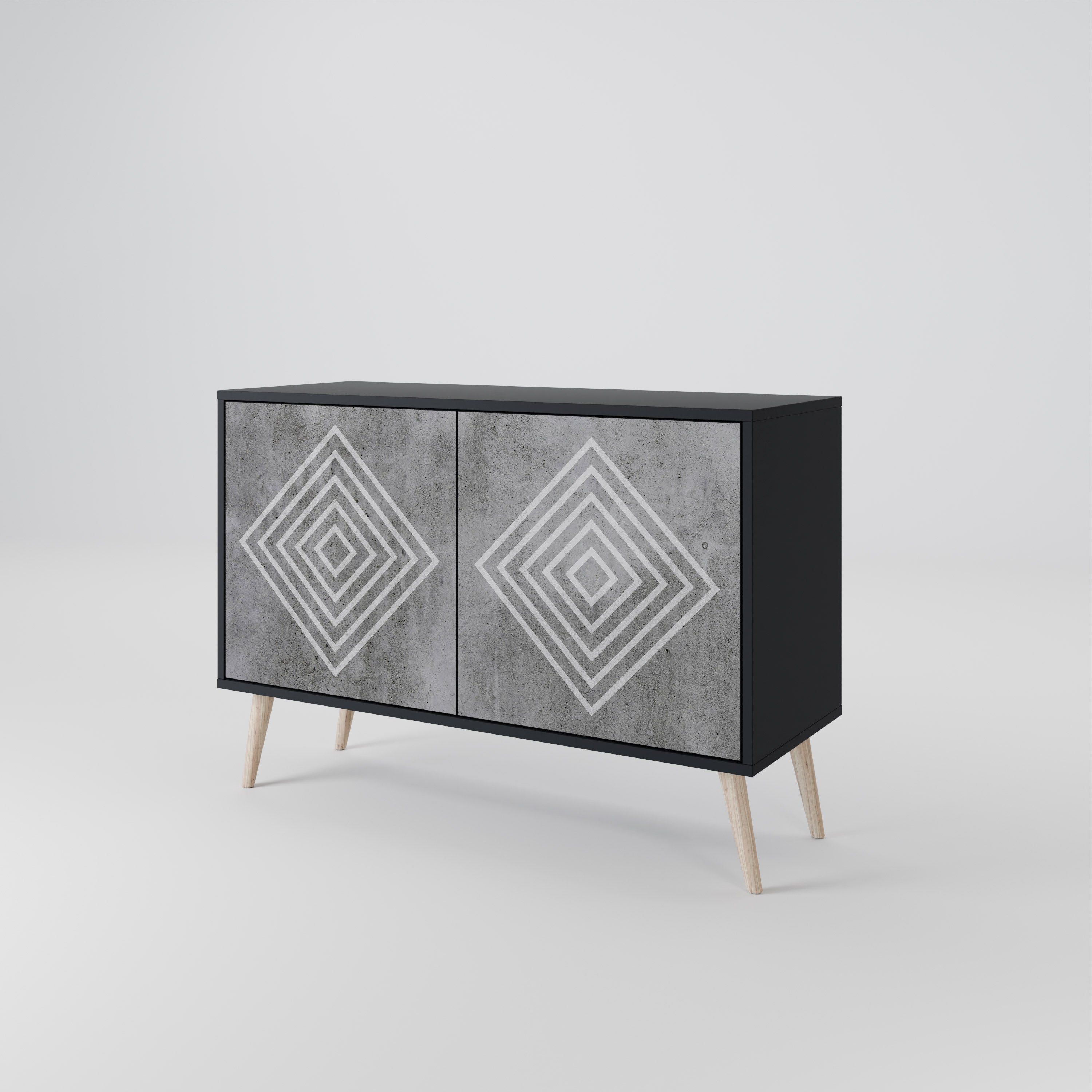 POLYGONAL ARTISTRY Komoda 2-drzwiowa korpus Czarny