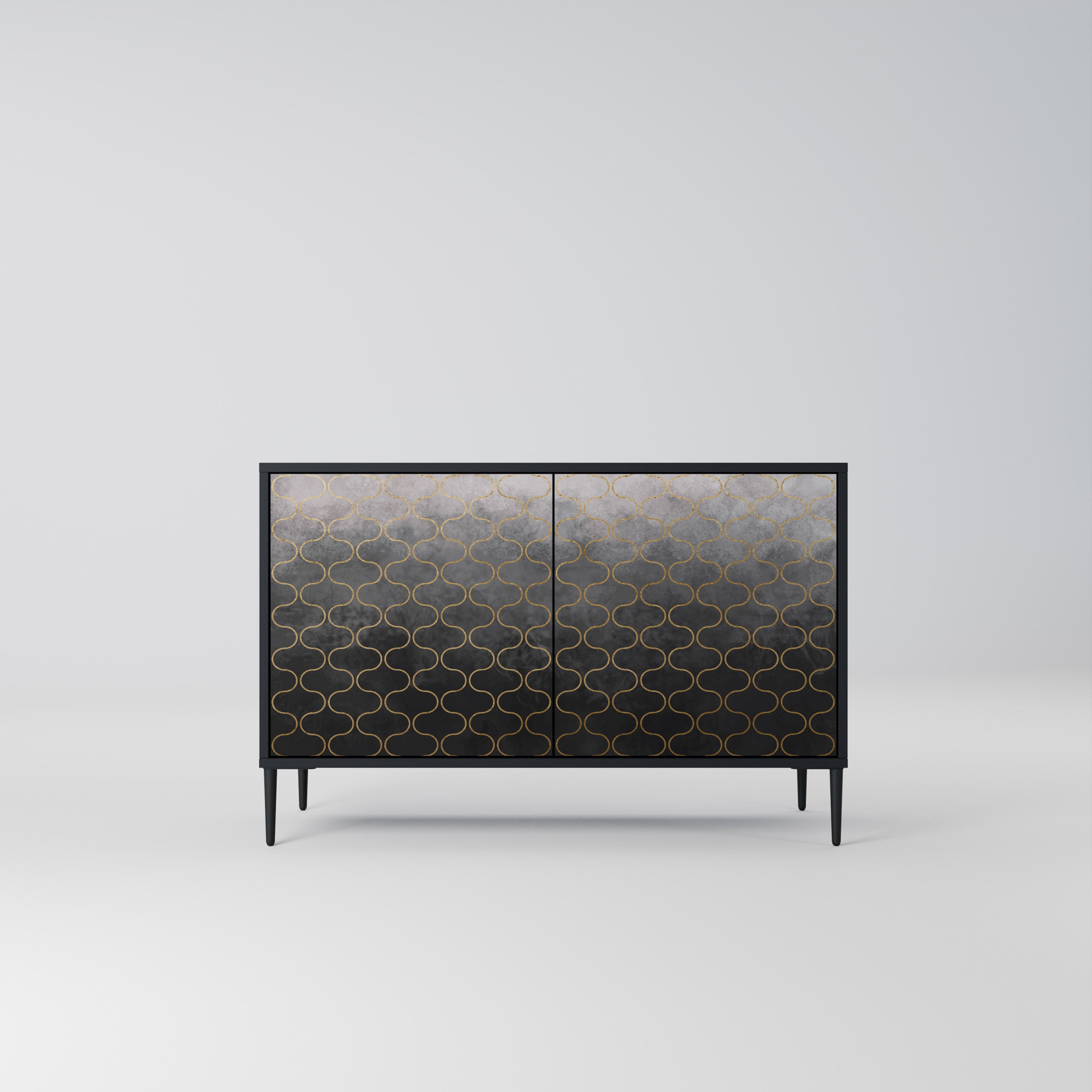 TESSELATED GRAYISH Komoda 2-drzwiowa korpus Czarny