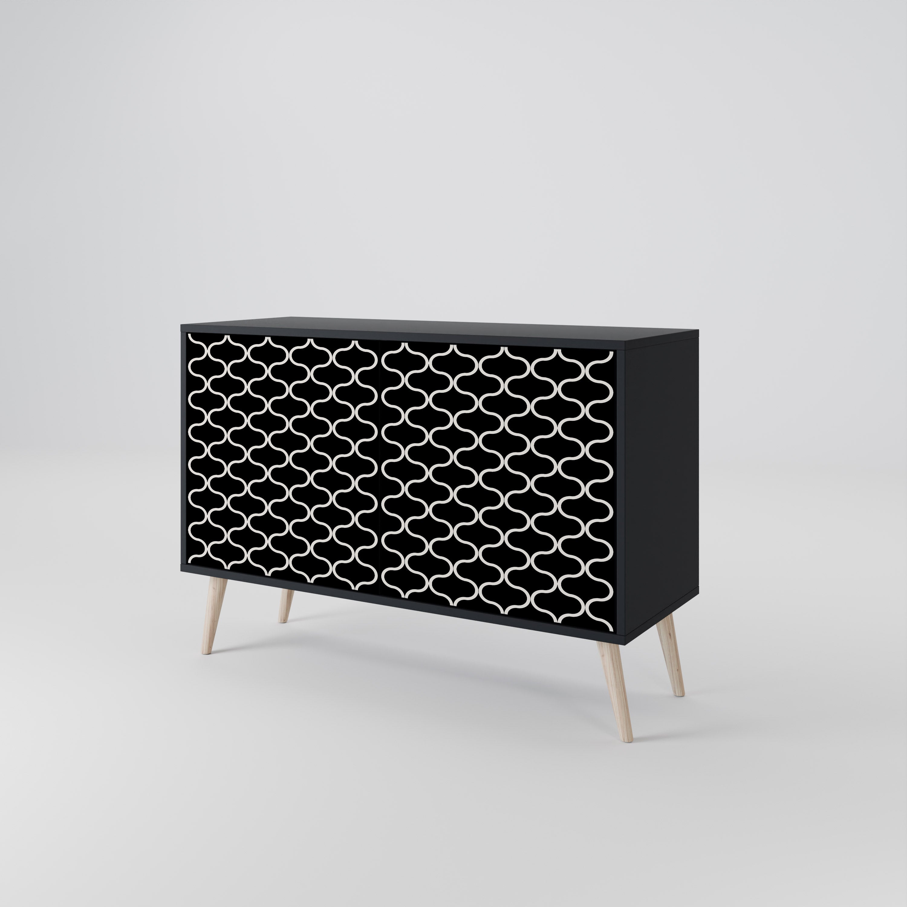 TESSELATED BLACKNESS Komoda 2-drzwiowa korpus Czarny