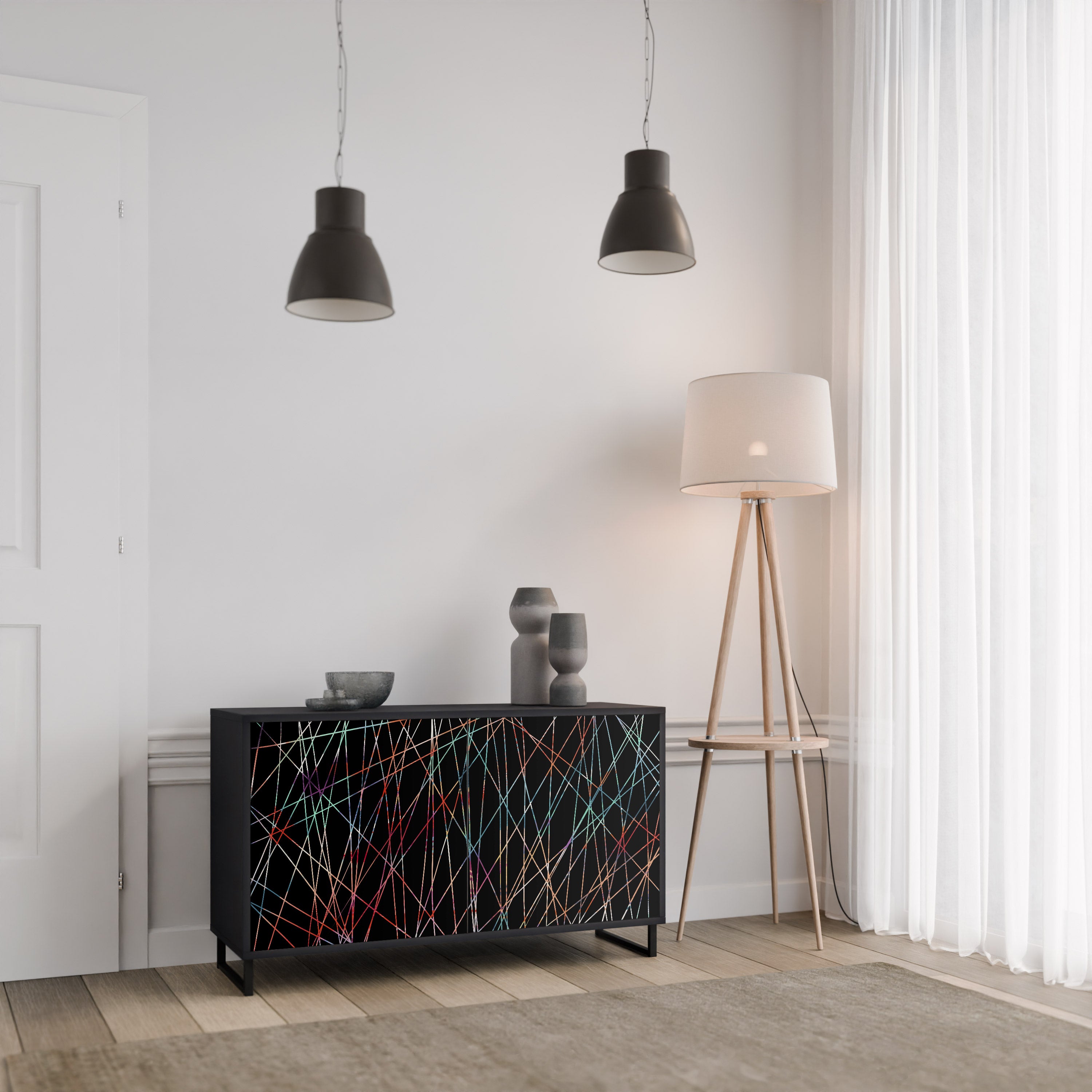 LUMINOUS SNARE Komoda 2-drzwiowa korpus Czarny