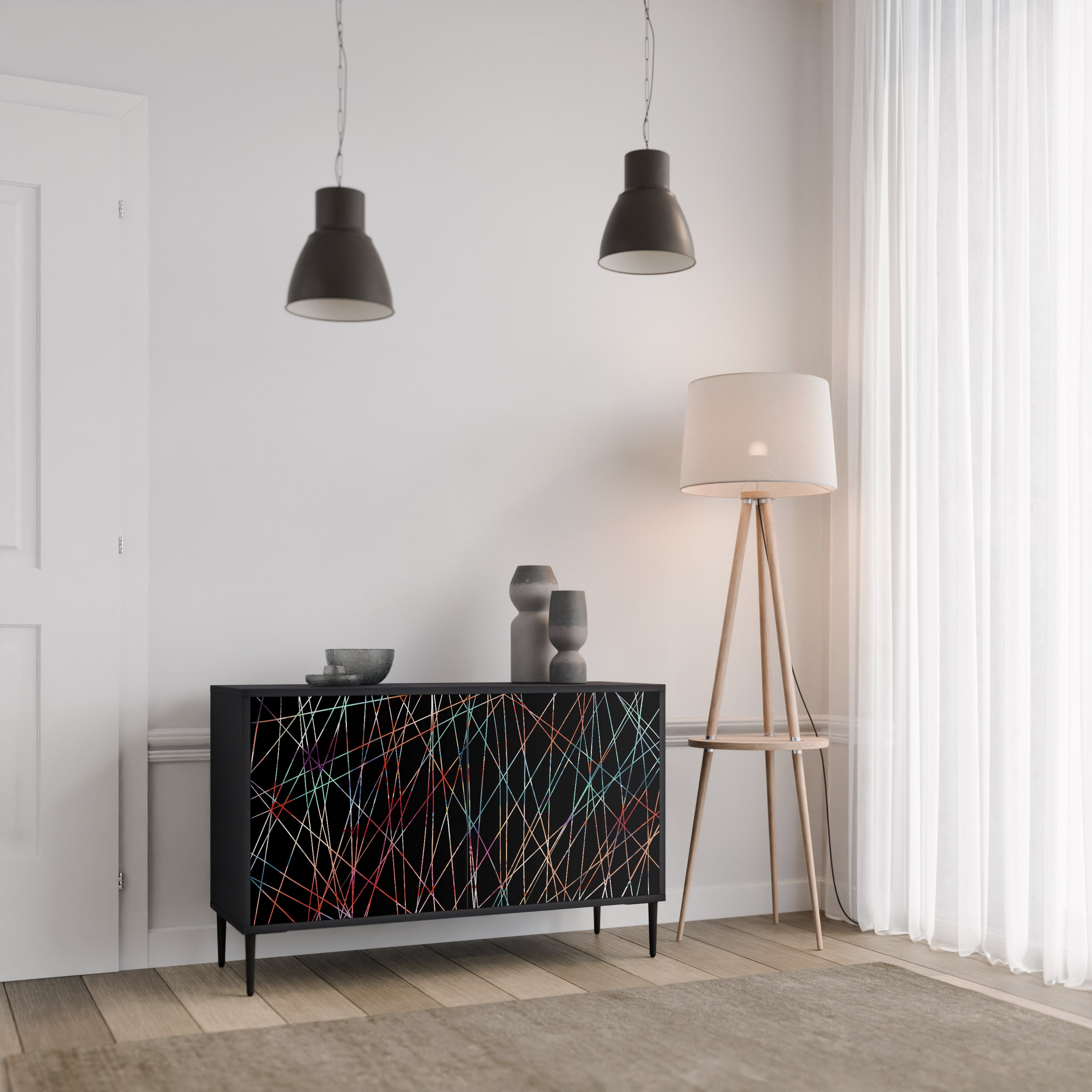 LUMINOUS SNARE Komoda 2-drzwiowa korpus Czarny