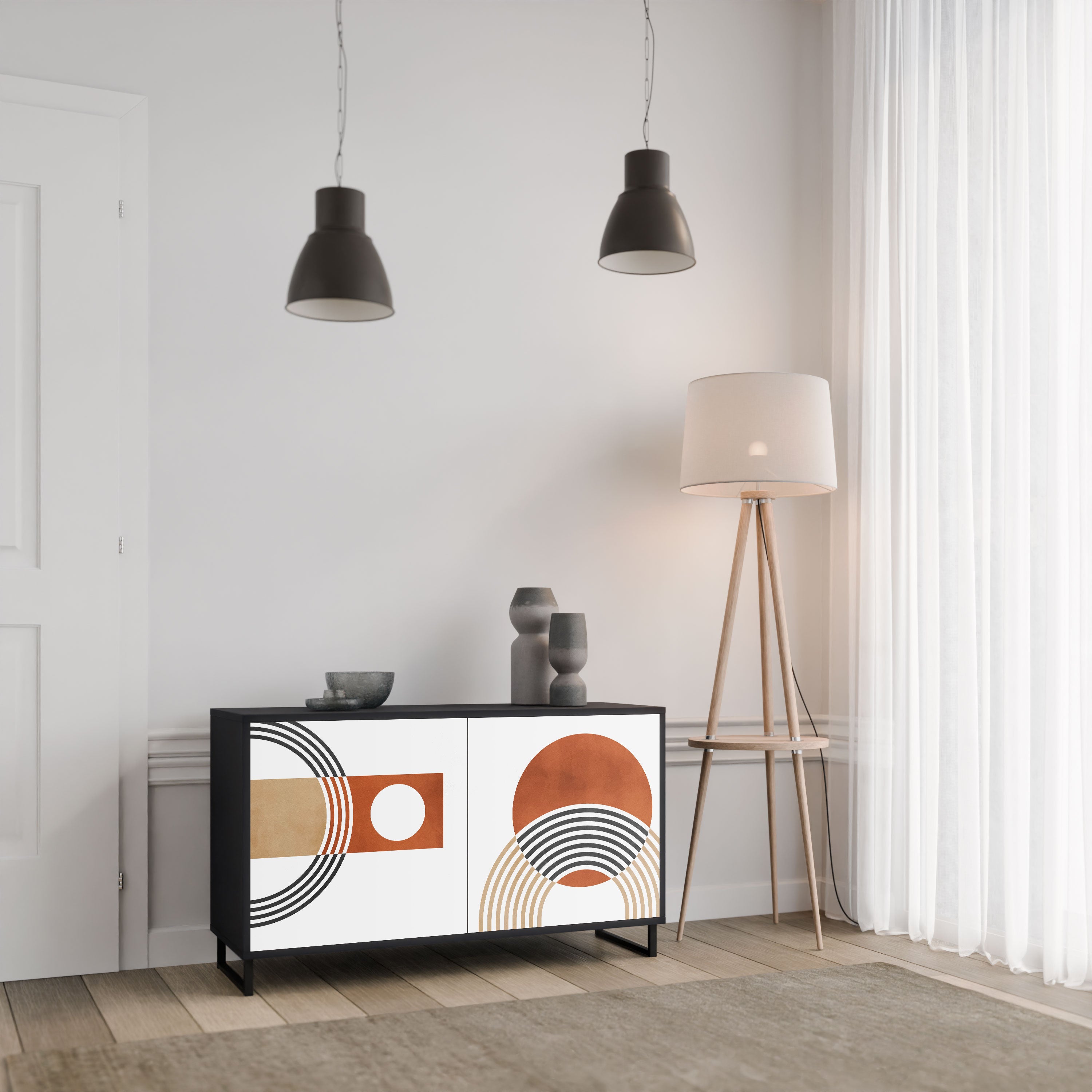 CIRCLE RHYTM Komoda 2-drzwiowa korpus Czarny