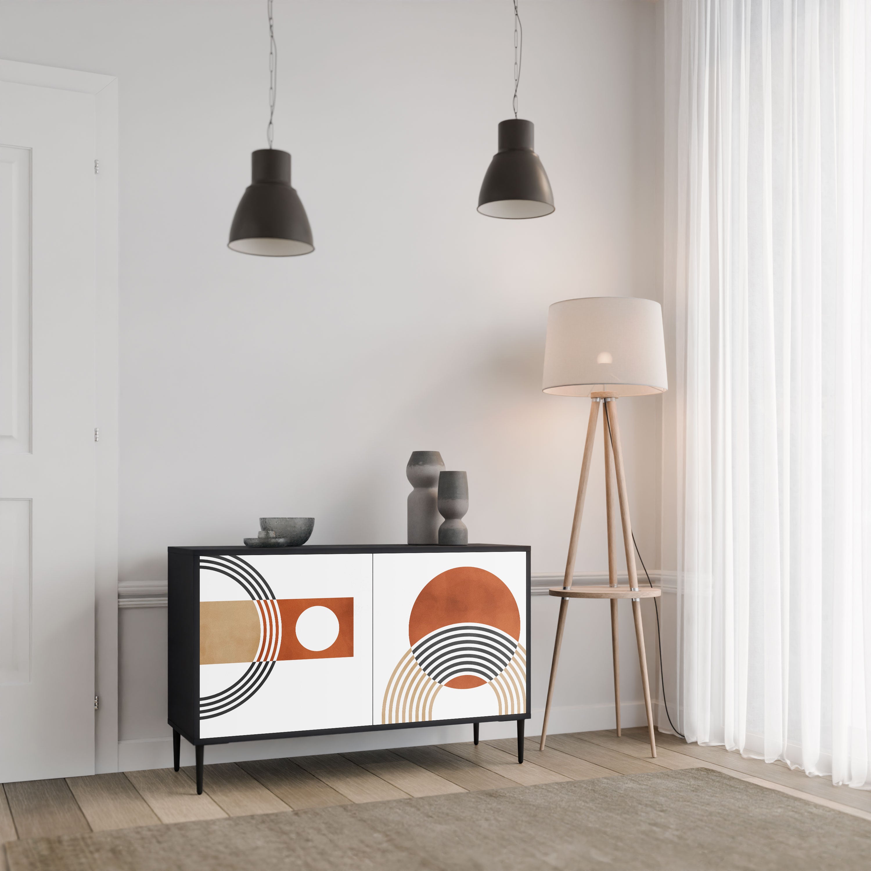 CIRCLE RHYTM Komoda 2-drzwiowa korpus Czarny