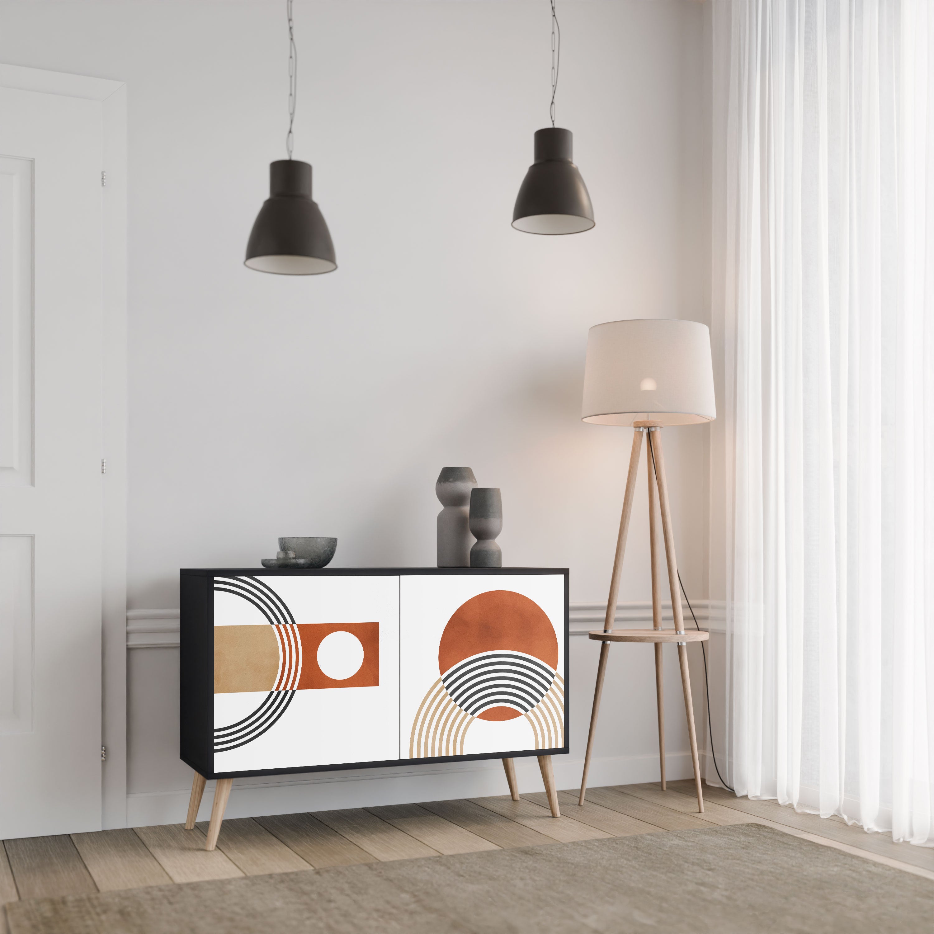 CIRCLE RHYTM Komoda 2-drzwiowa korpus Czarny