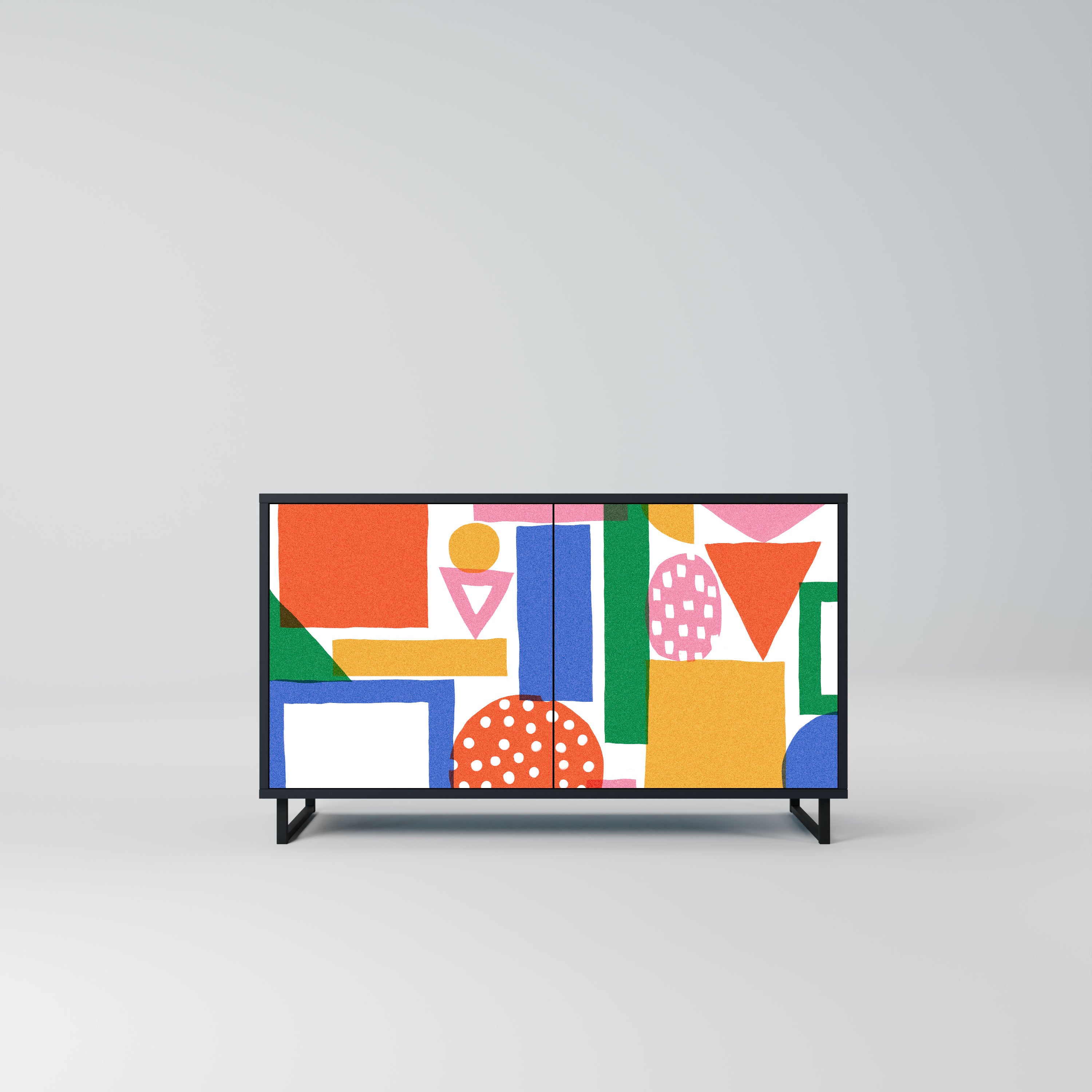 GEOMETRIC GLIMMER Komoda 2-drzwiowa korpus Czarny