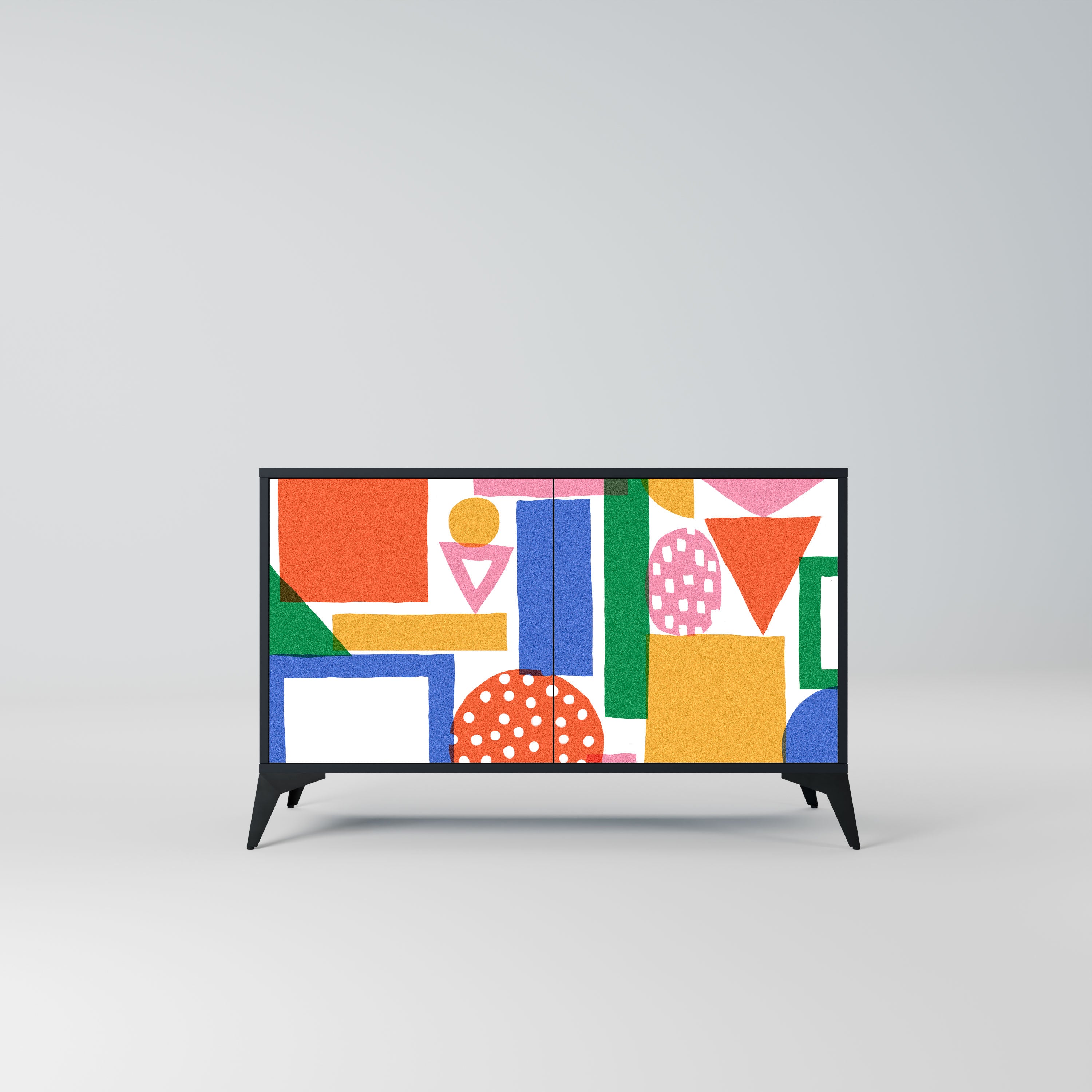 GEOMETRIC GLIMMER Komoda 2-drzwiowa korpus Czarny