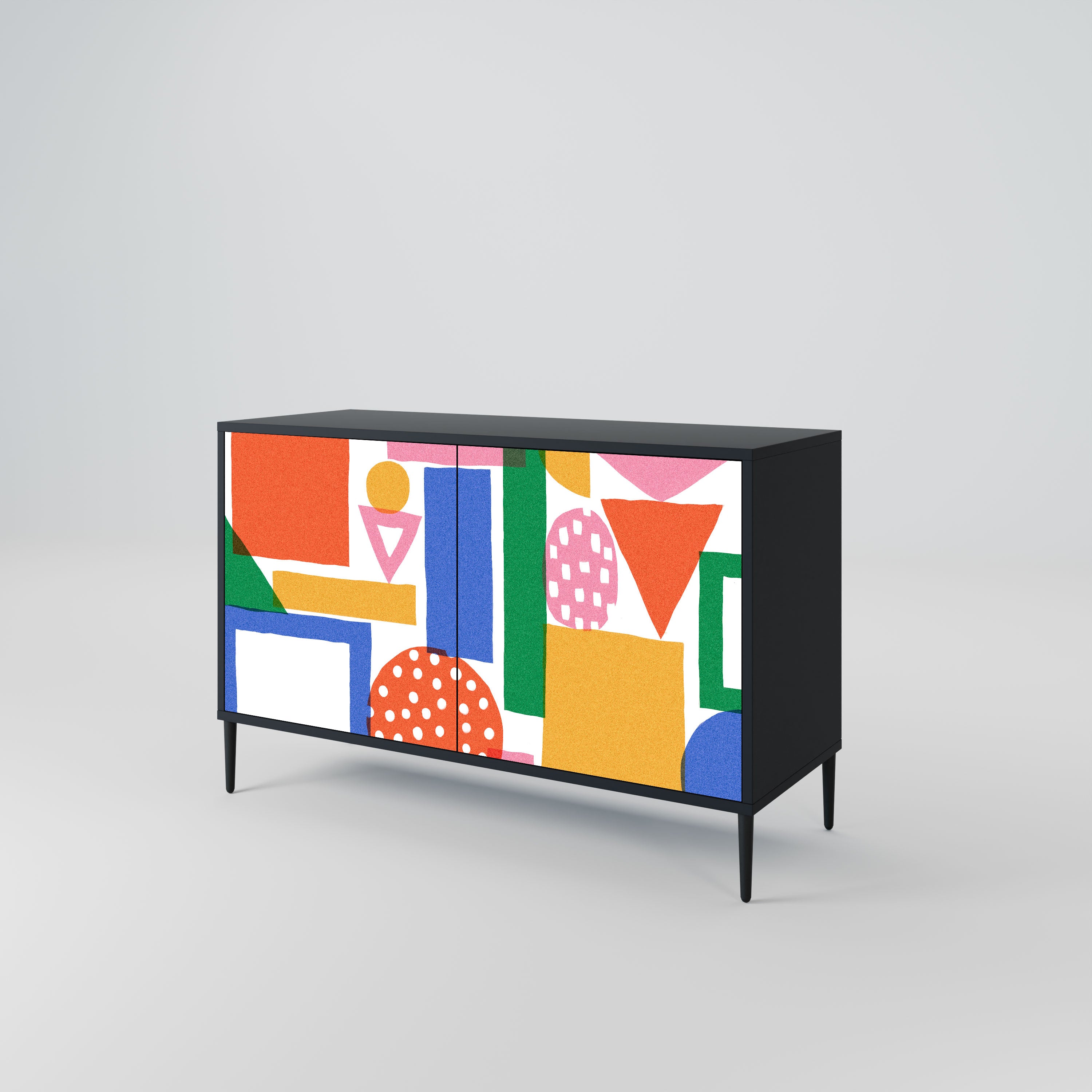 GEOMETRIC GLIMMER Komoda 2-drzwiowa korpus Czarny