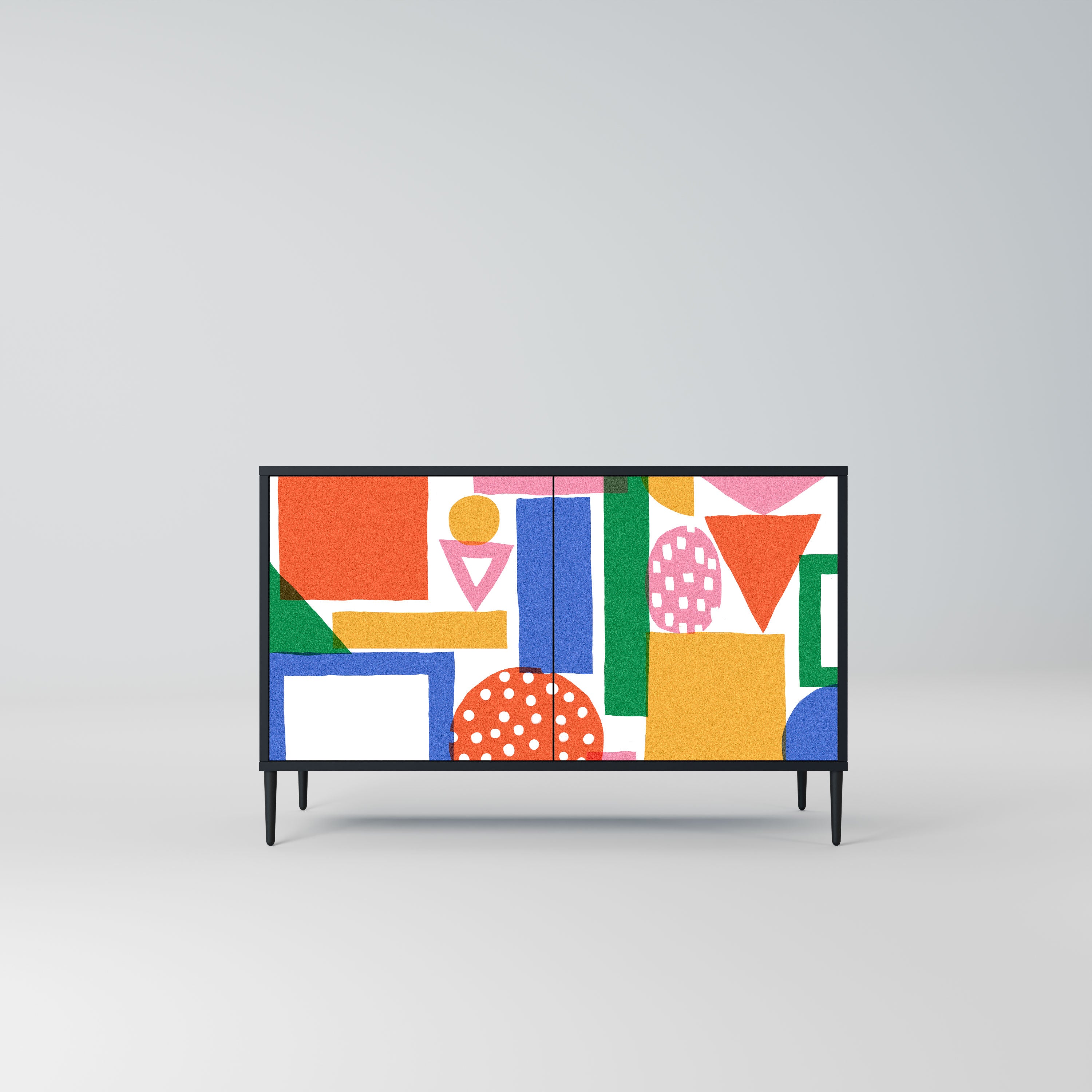 GEOMETRIC GLIMMER Komoda 2-drzwiowa korpus Czarny
