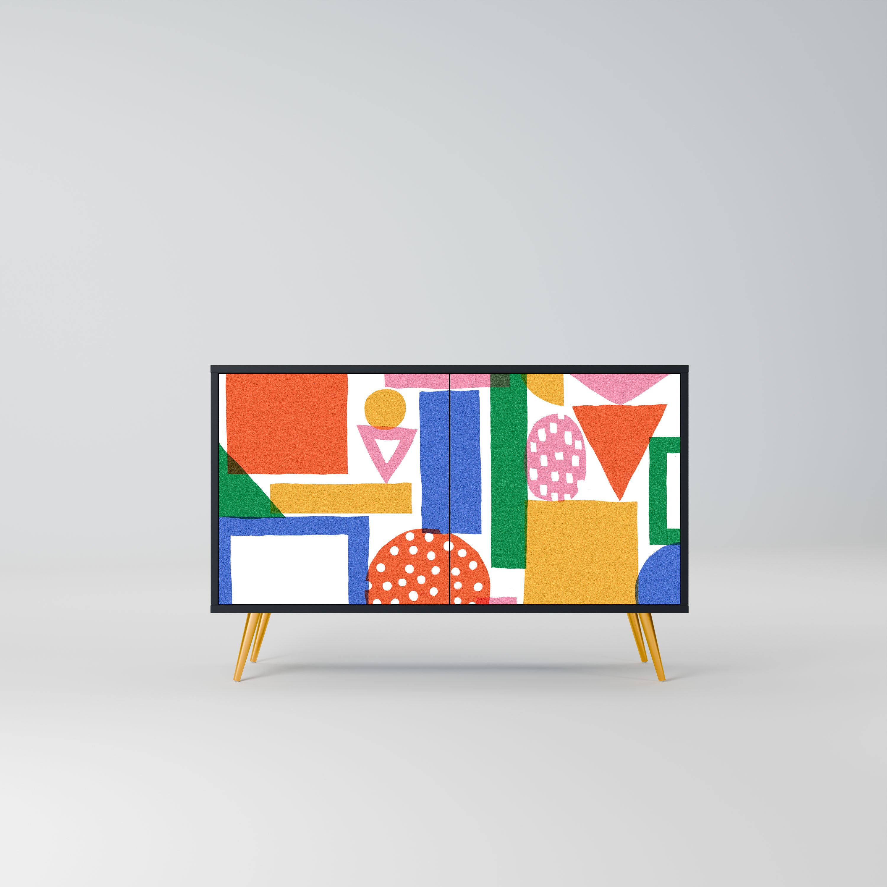GEOMETRIC GLIMMER Komoda 2-drzwiowa korpus Czarny