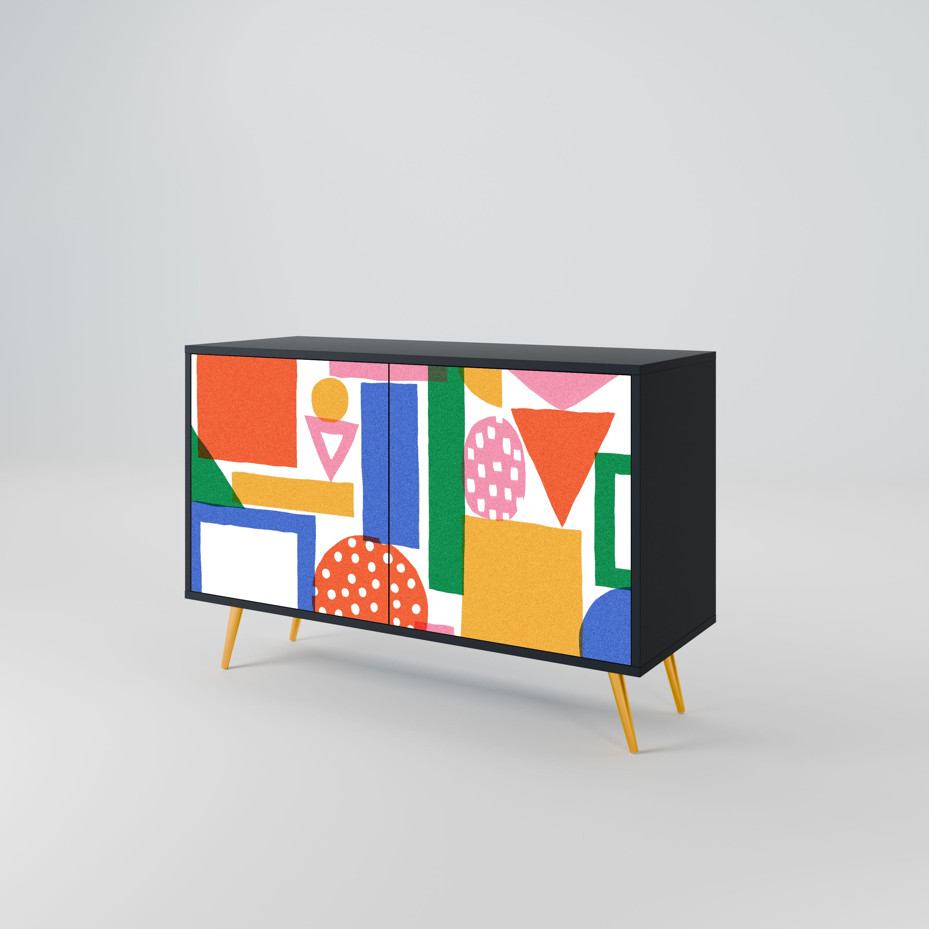GEOMETRIC GLIMMER Komoda 2-drzwiowa korpus Czarny